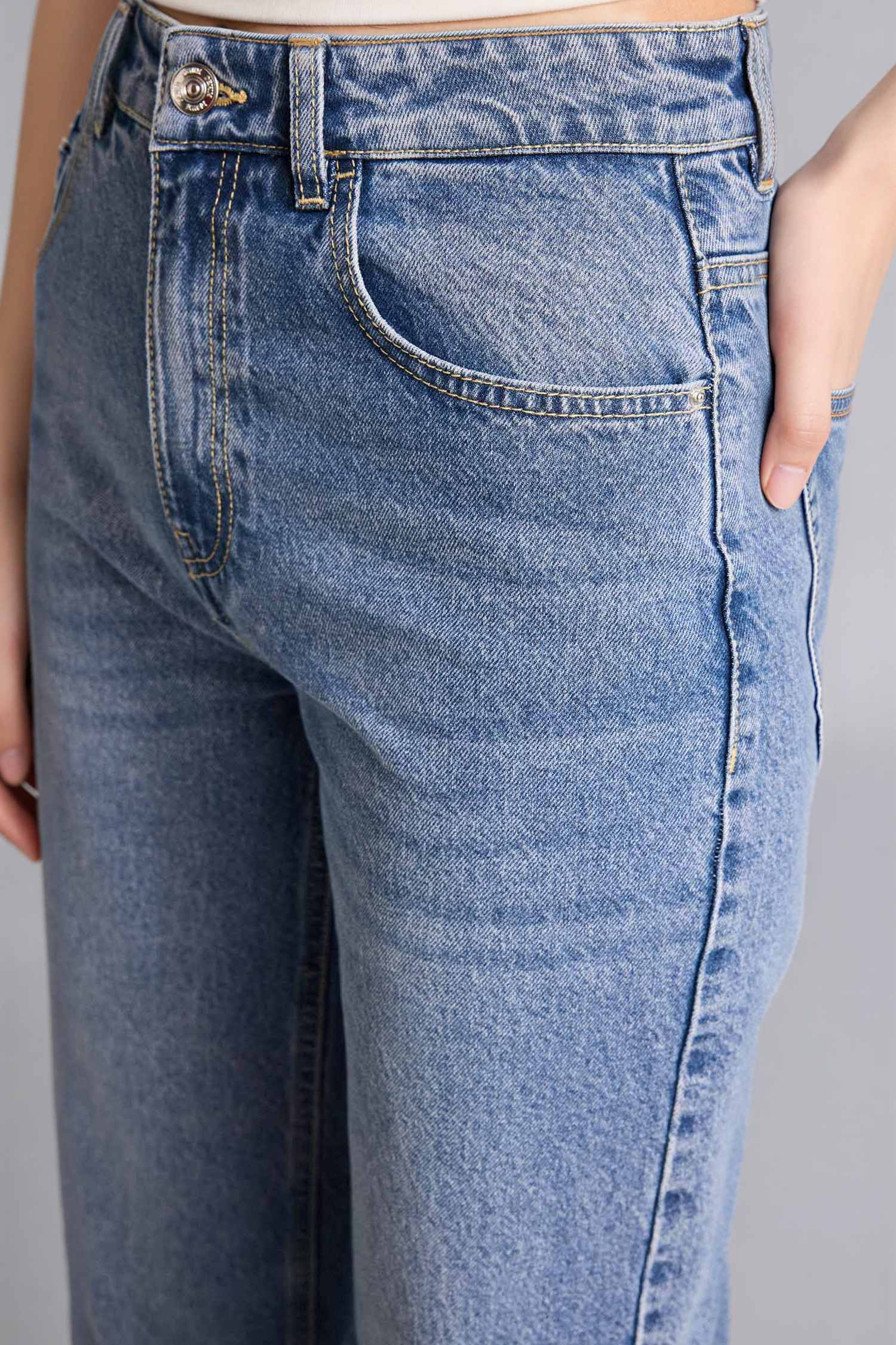 DeFacto %100 Pamuk Straight Fit Jean Pantolon görsel 4