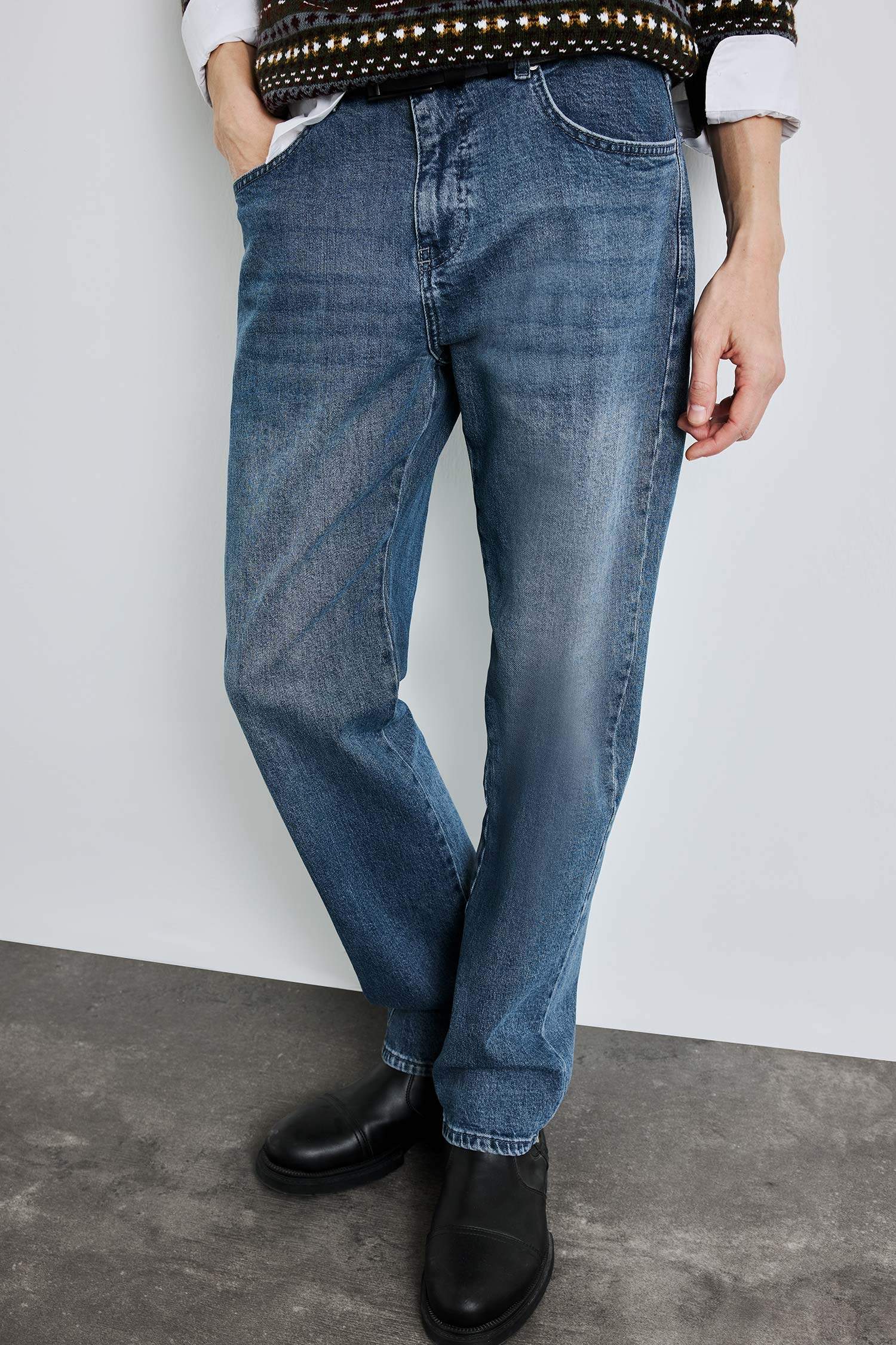 Straight Fit Düz Paça Jean Pantolon