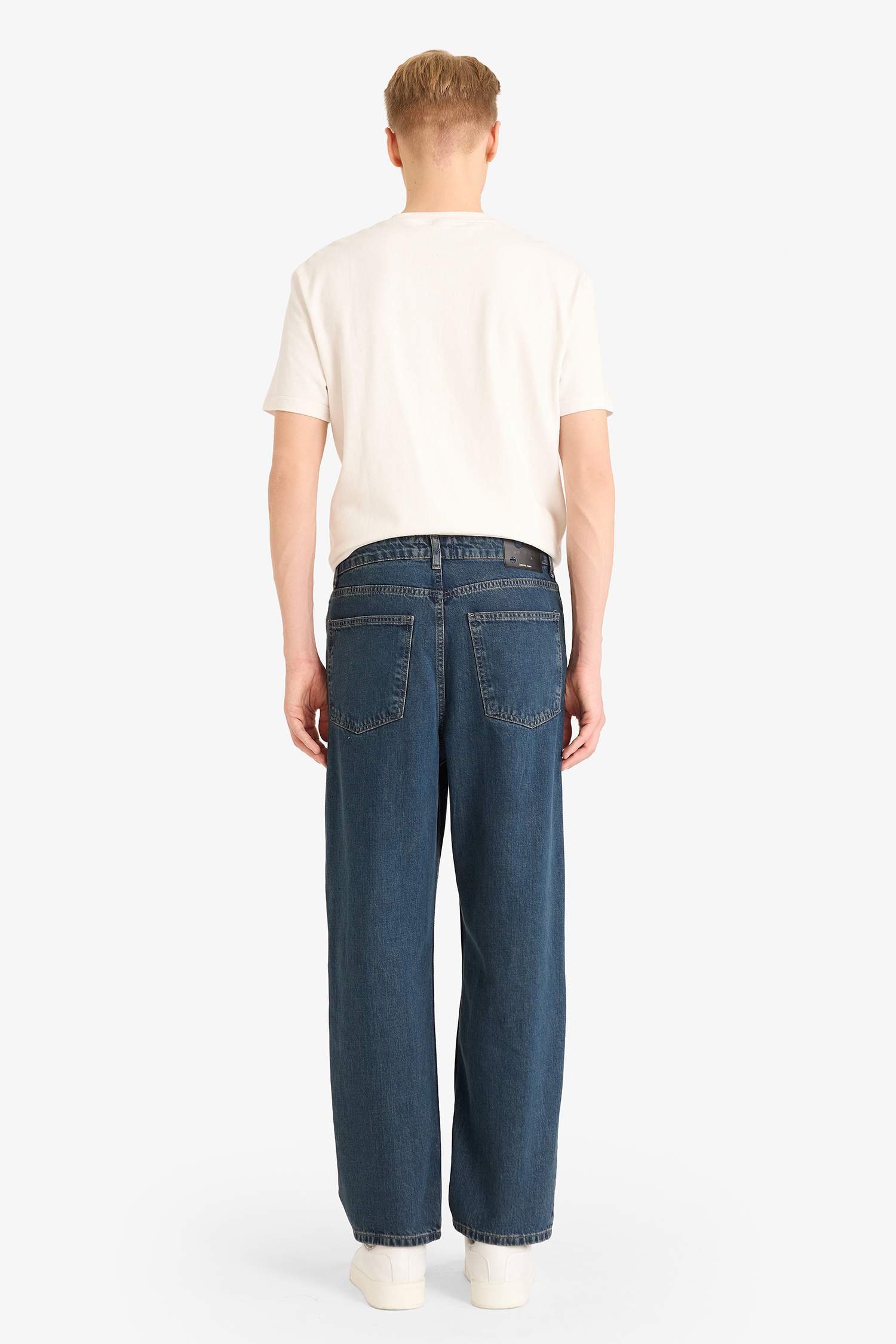 Baggy Fit Düz Paça Jean Pantolon