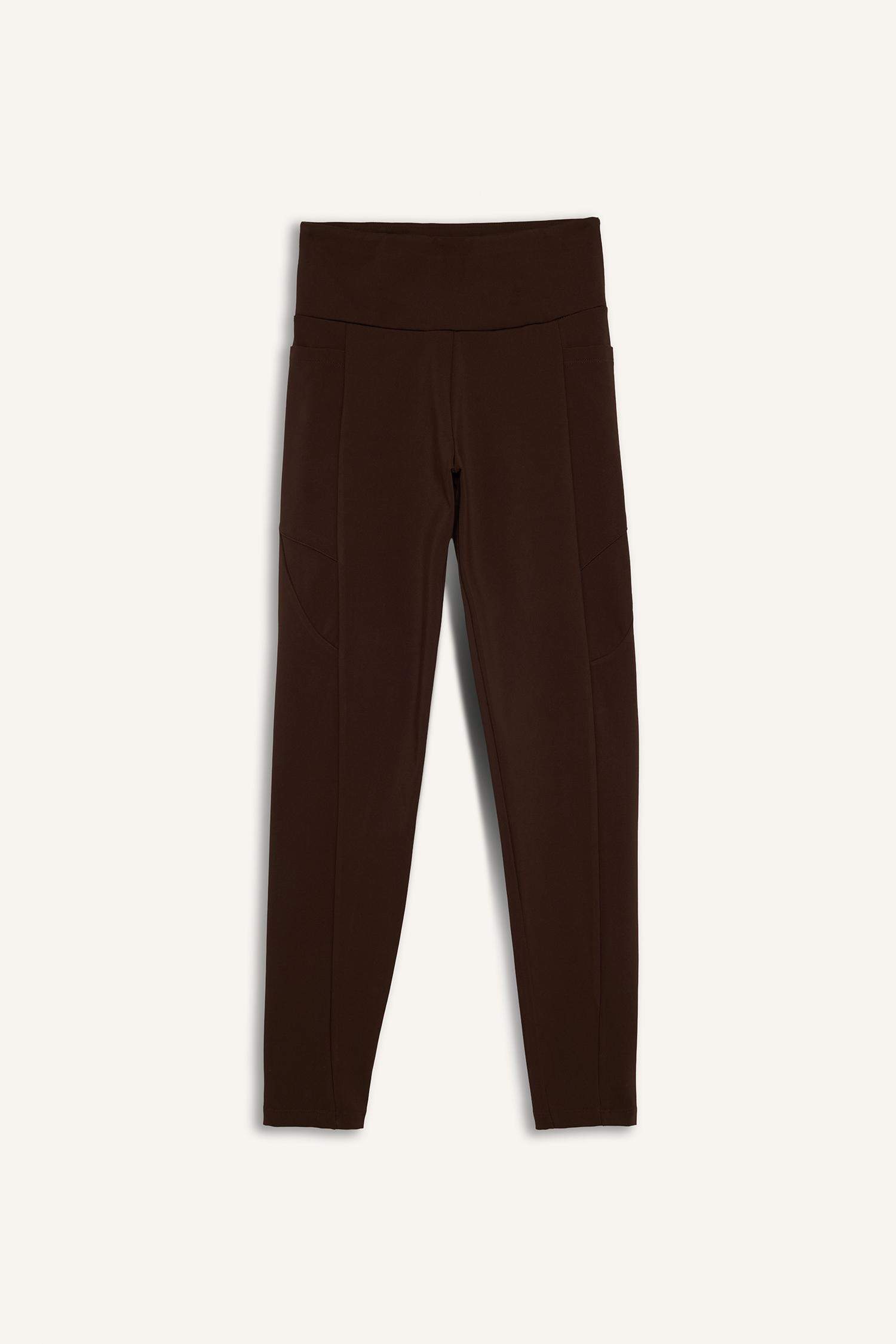 بنطلون ستريج بخصر عالي طول الكوع