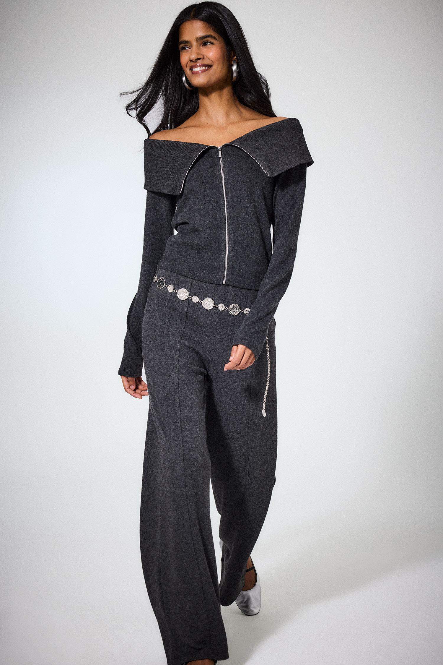 Wide Leg Yumuşak Tuşeli Pantolon