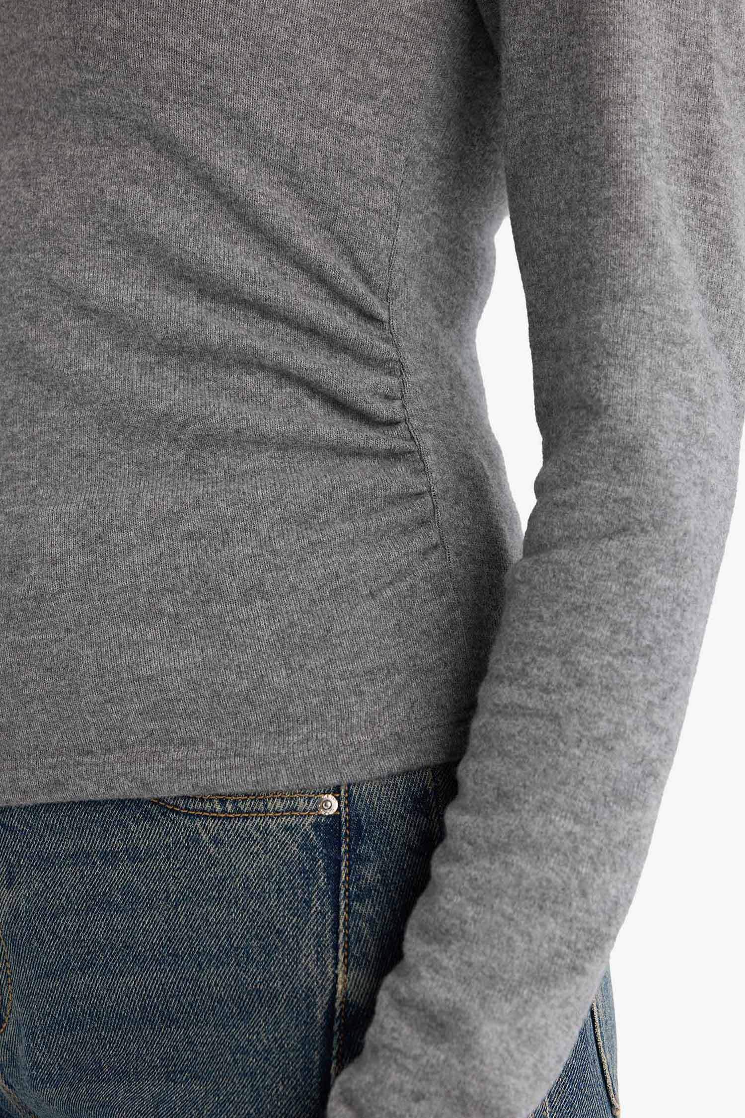 Fitted Bisiklet Yaka Uzun Kollu Tişört