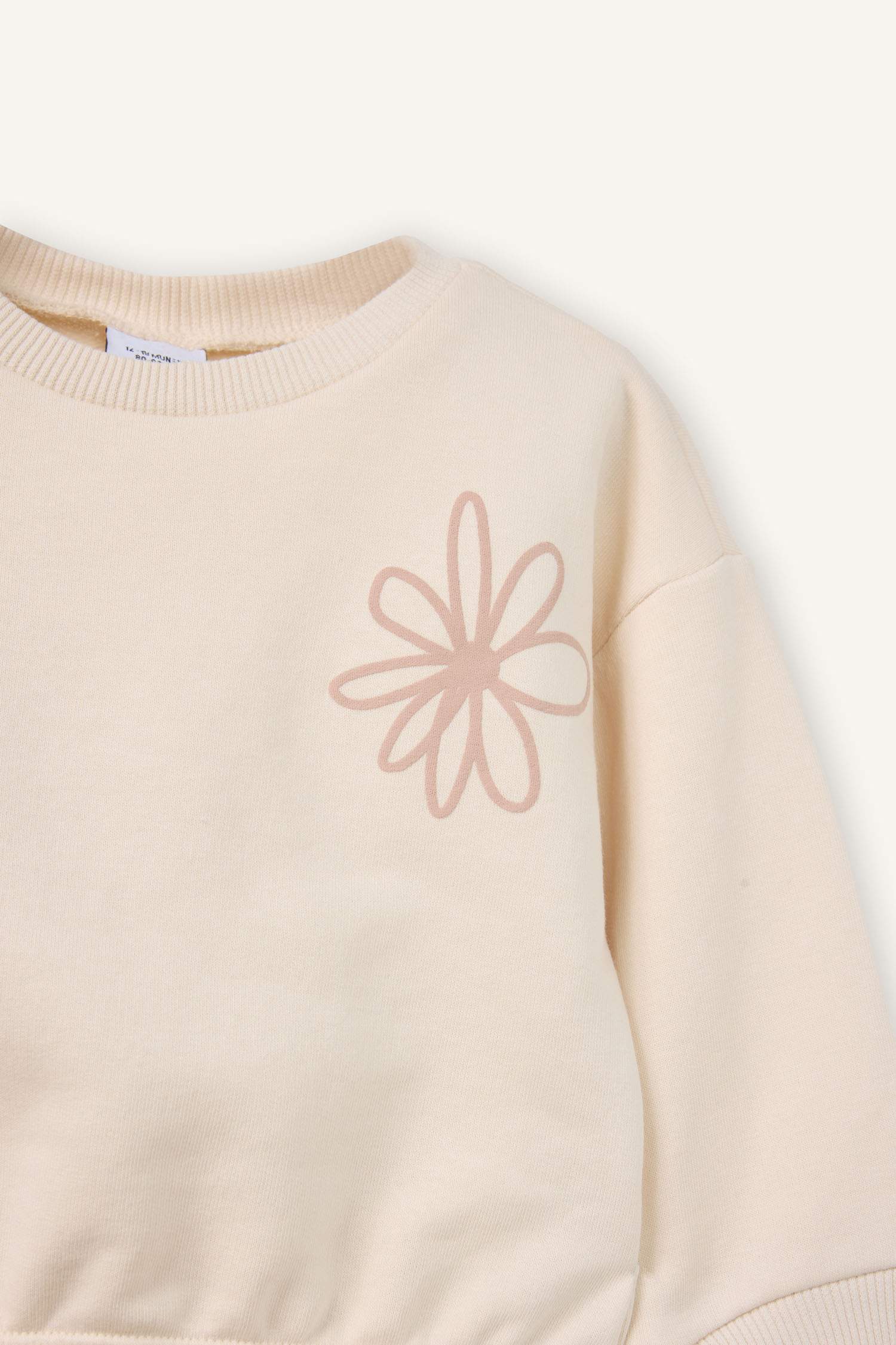 Kız Bebek Aplike 2'li Takım Sweatshirt Eşofman Altı