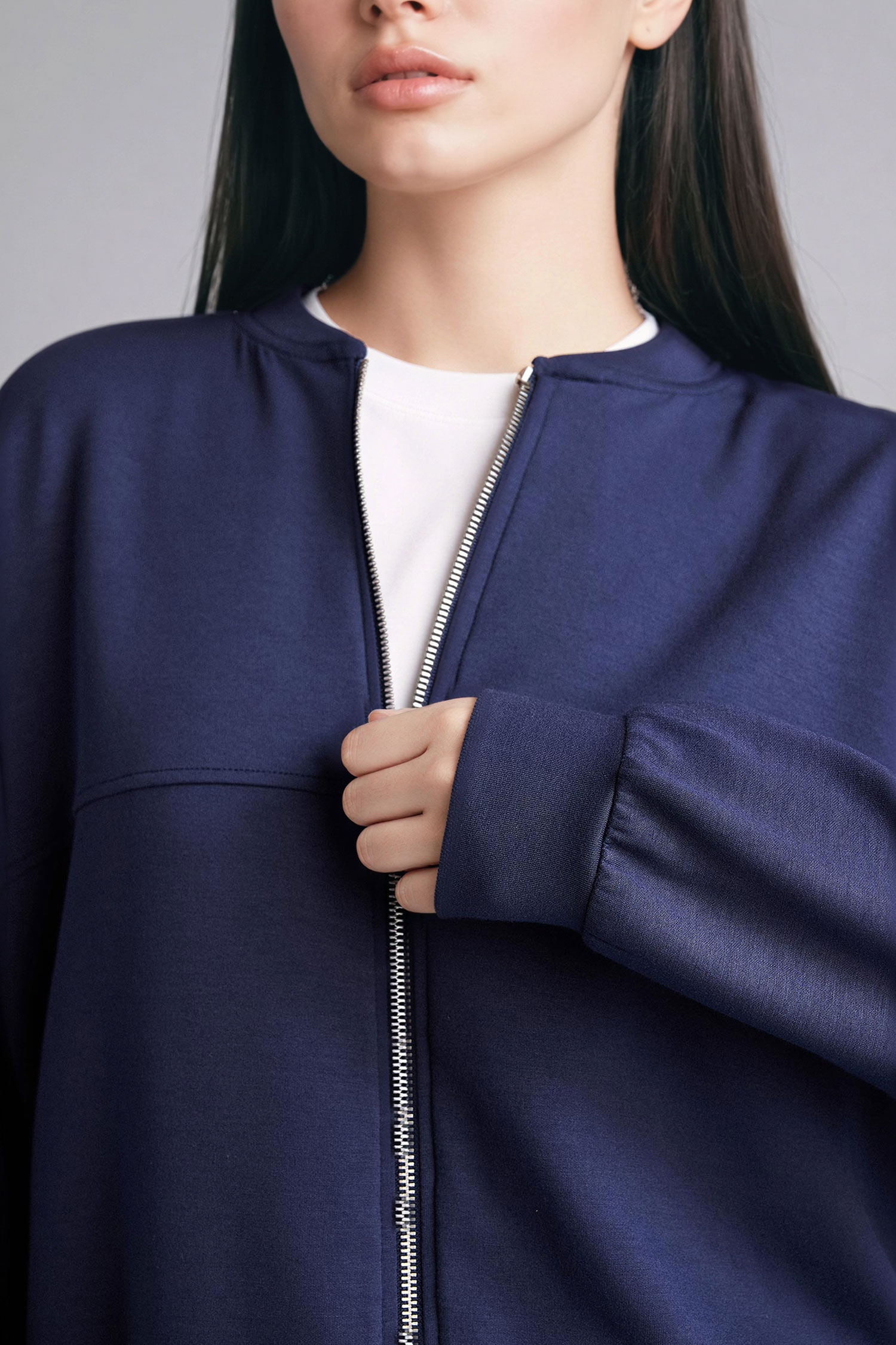 DeFacto Relax Fit Fermuarlı Basic Hırka Sweatshirt görsel 4