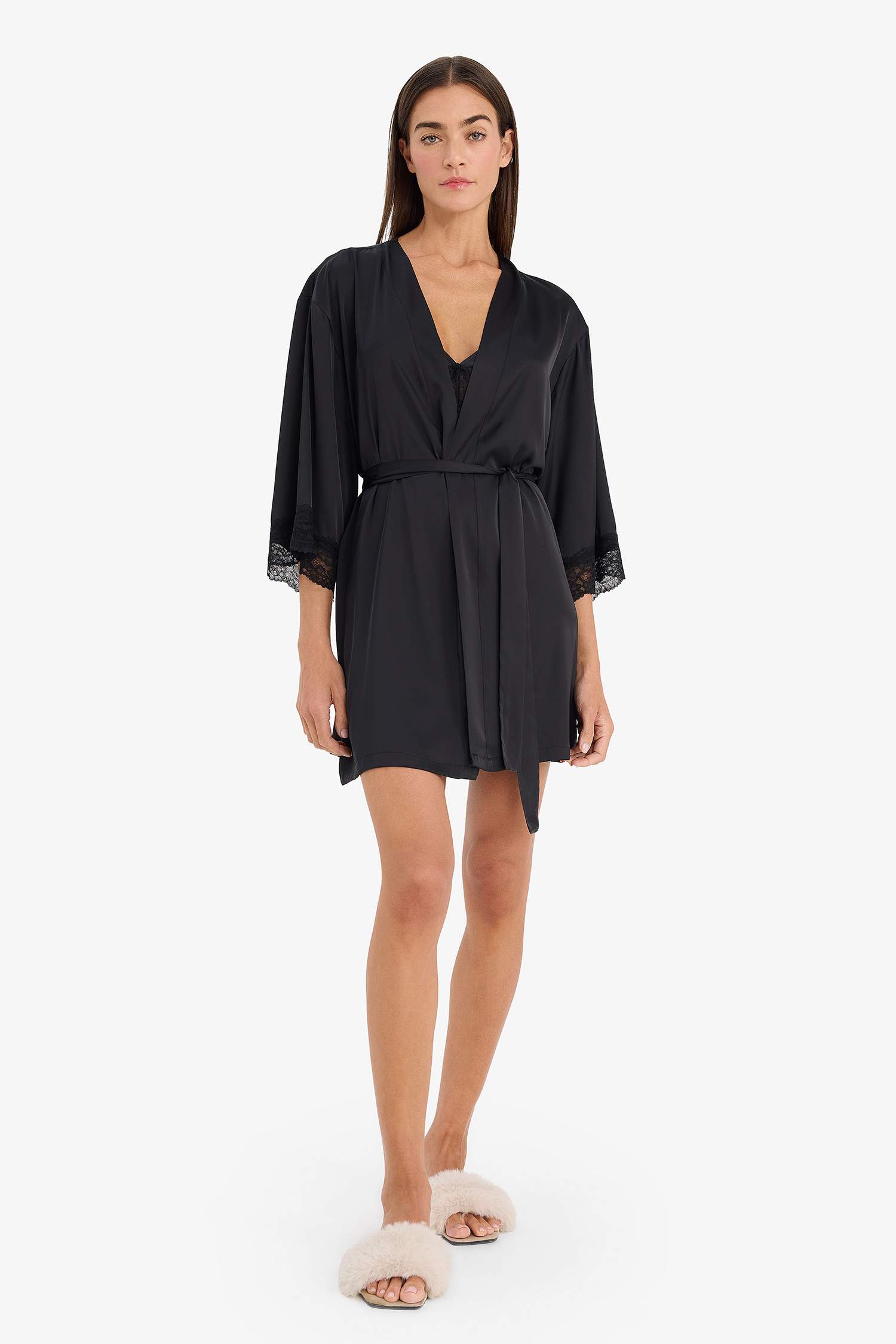 قميص نوم ستان قصة عادية بياخة V