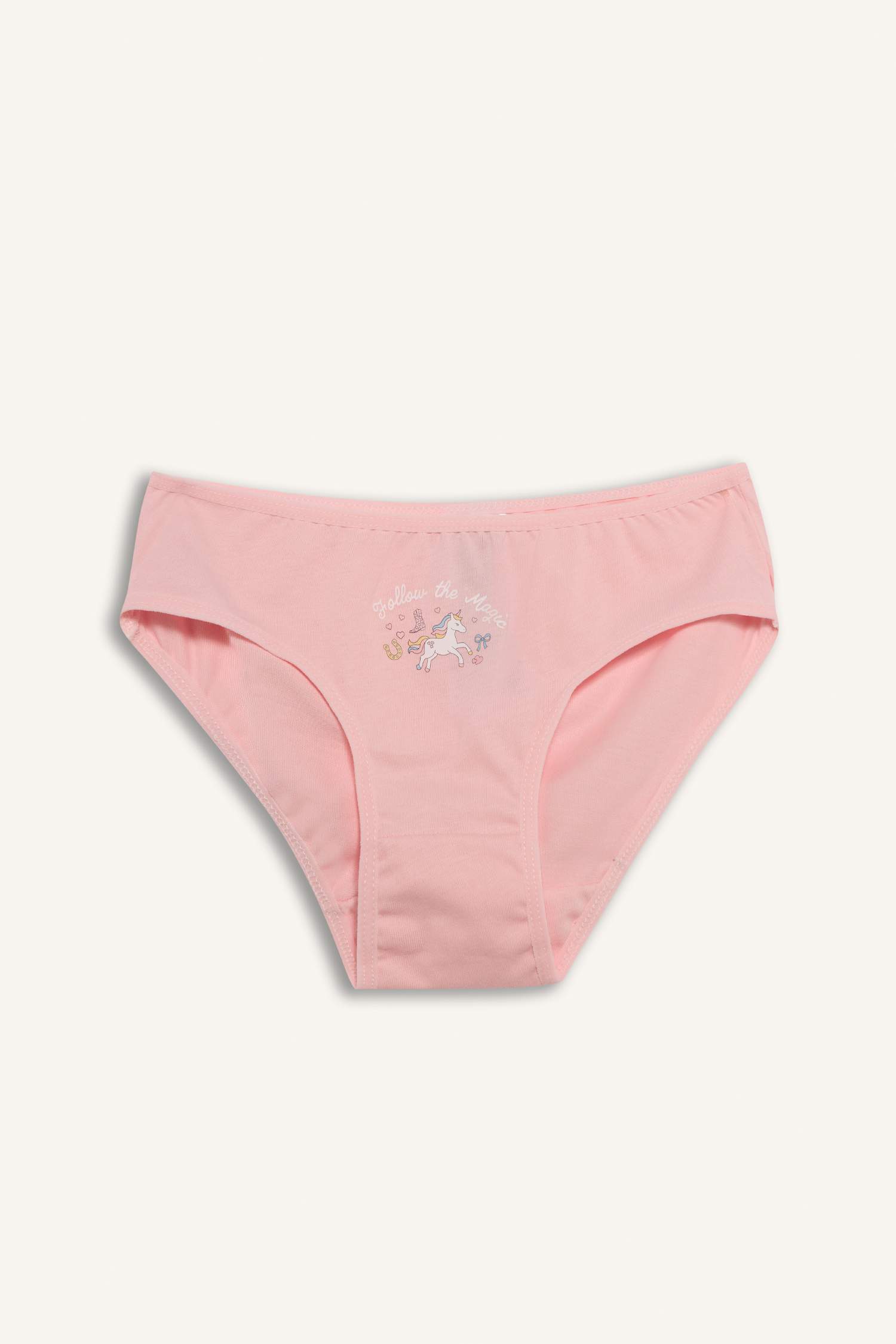 Unicorn Baskılı Penye 3'lü Slip Külot Kız Çocuk