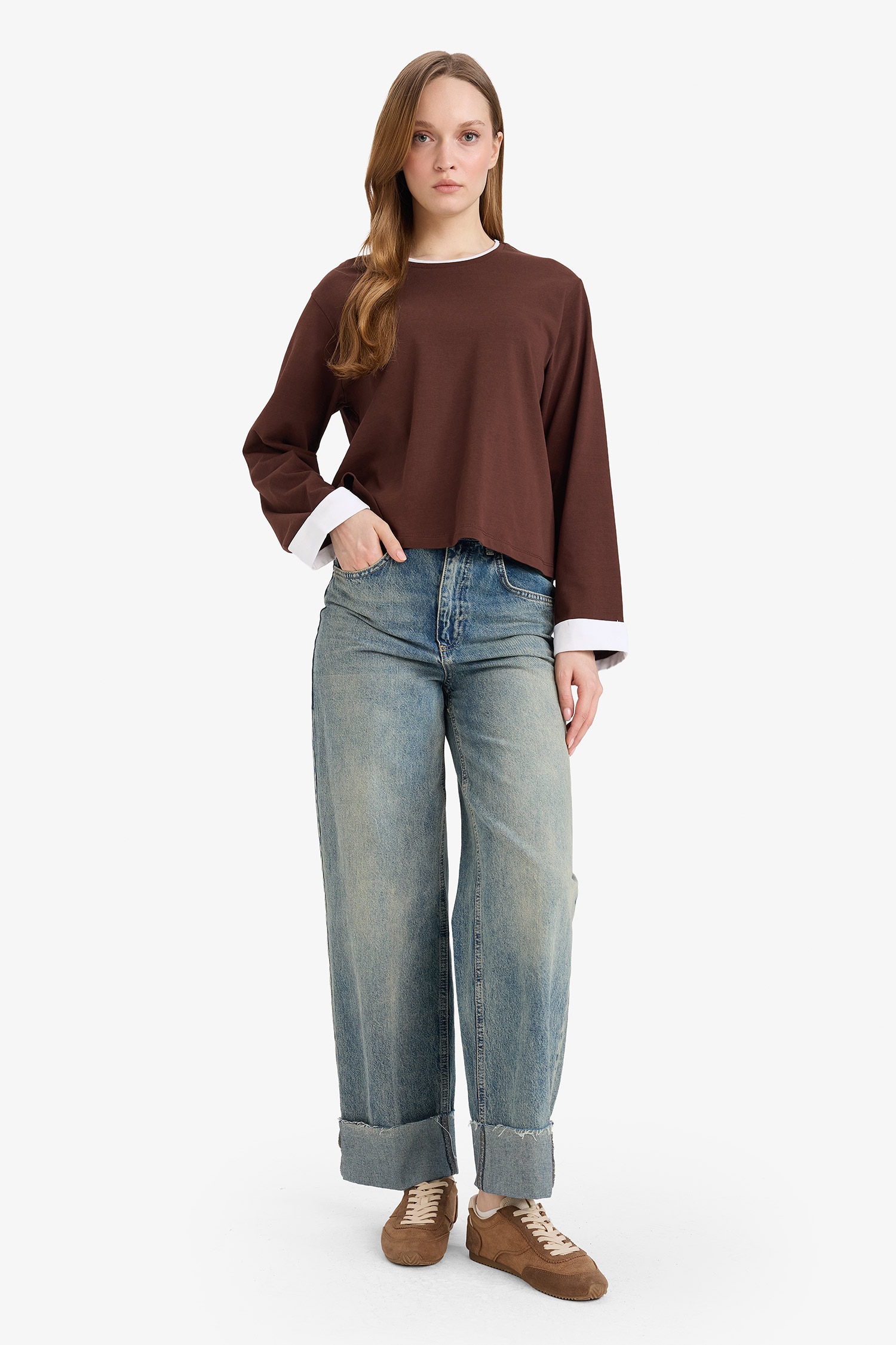 DeFacto %100 Pamuk Loose Fıt Tunik görsel 2