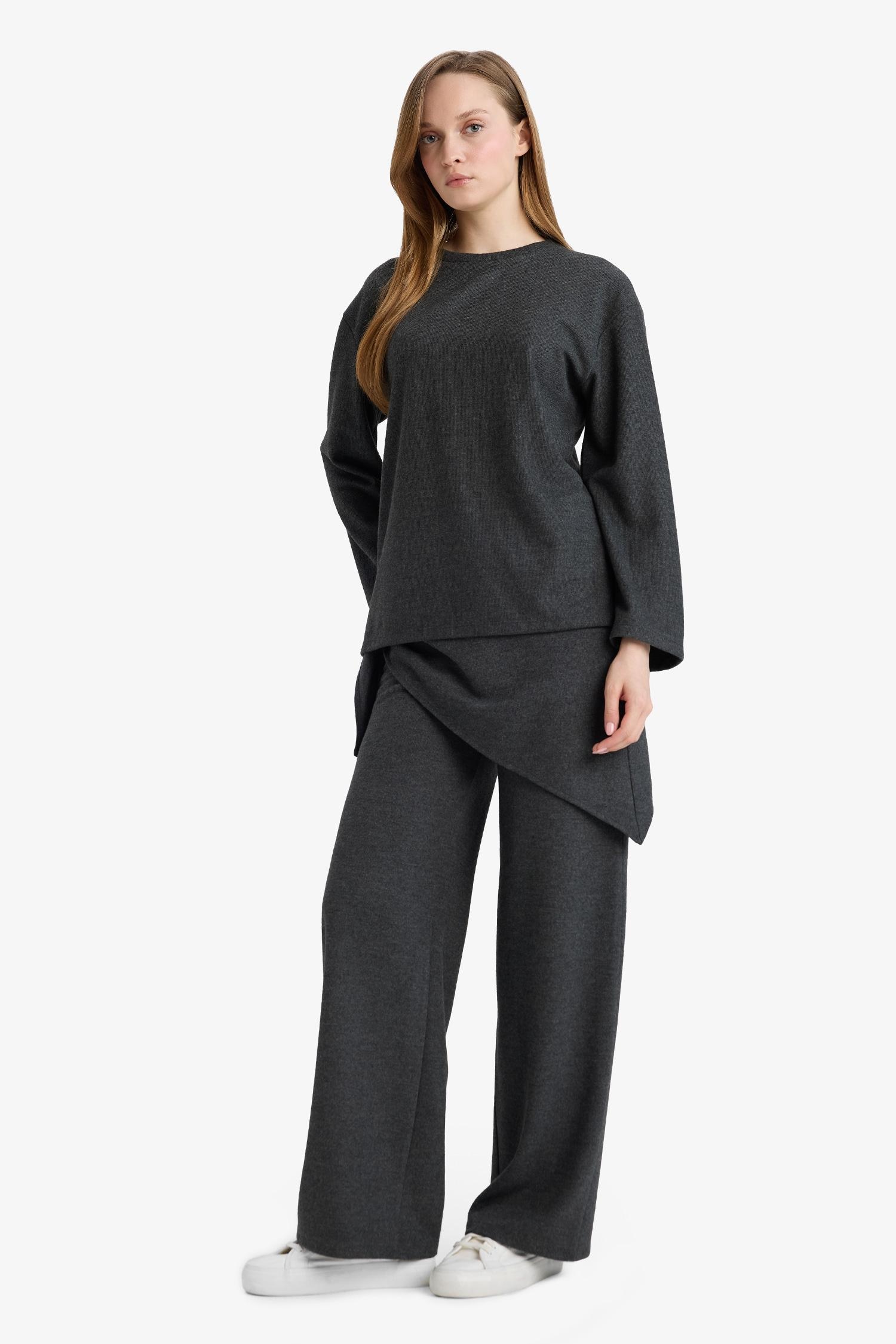 DeFacto Wide Leg Selanik Kumaş Pantolon görsel 2