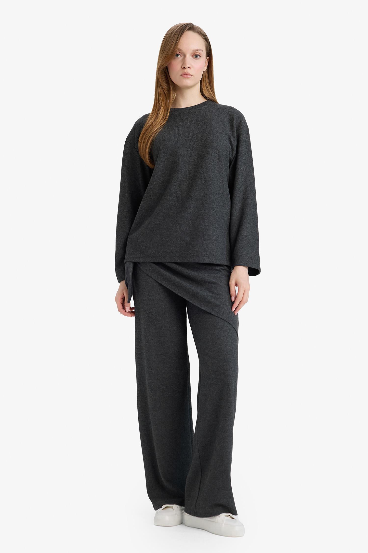 DeFacto Wide Leg Selanik Kumaş Pantolon görsel 3