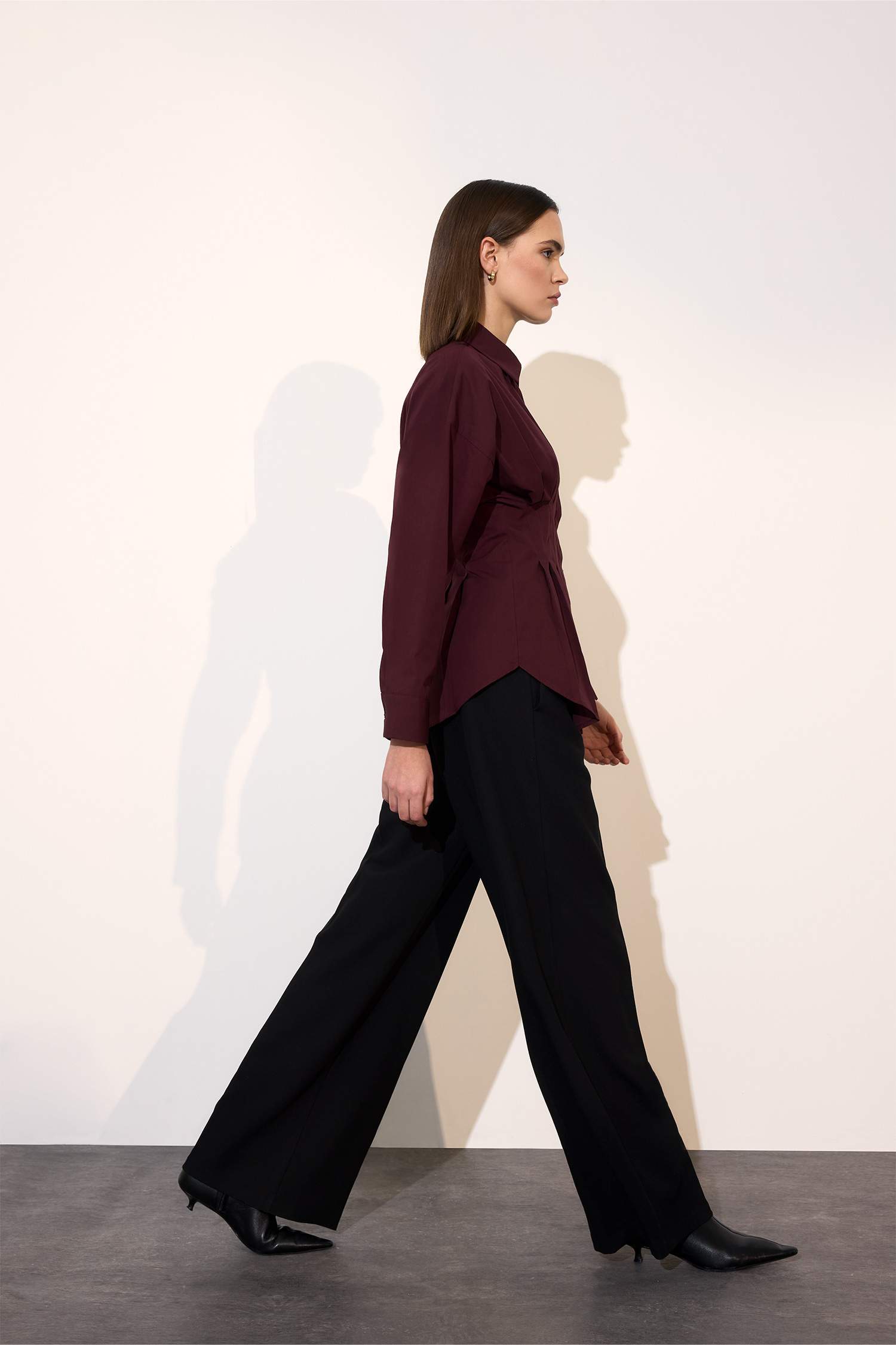 قميص ردن طويل مخصر بوبلين