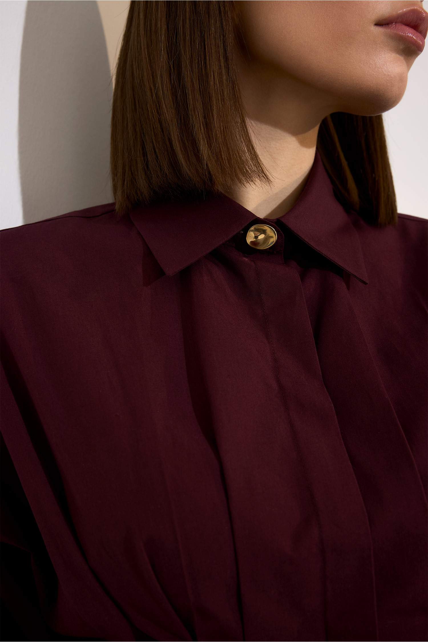 قميص ردن طويل مخصر بوبلين