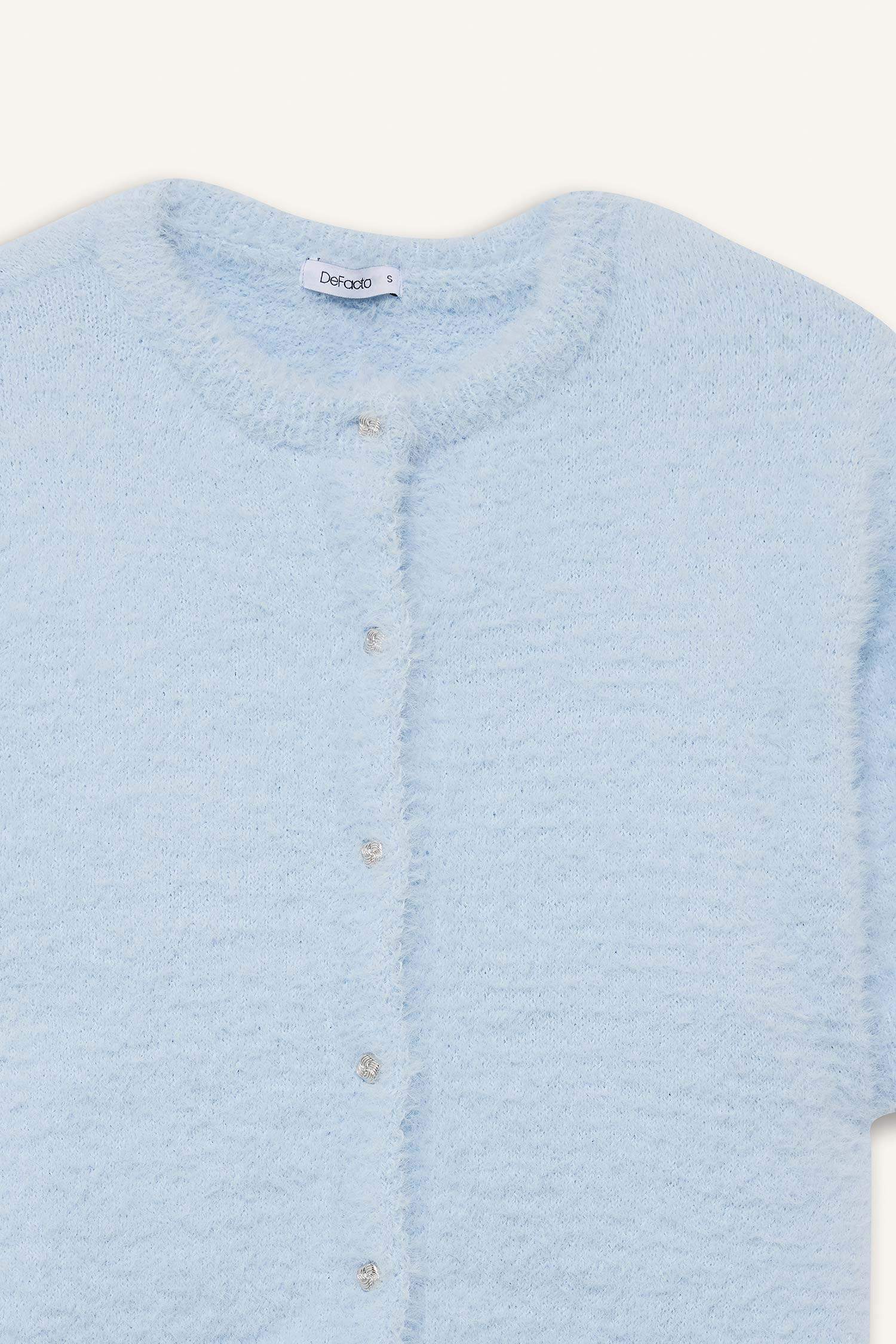 Regular Fit Bisiklet Yaka Triko Hırka