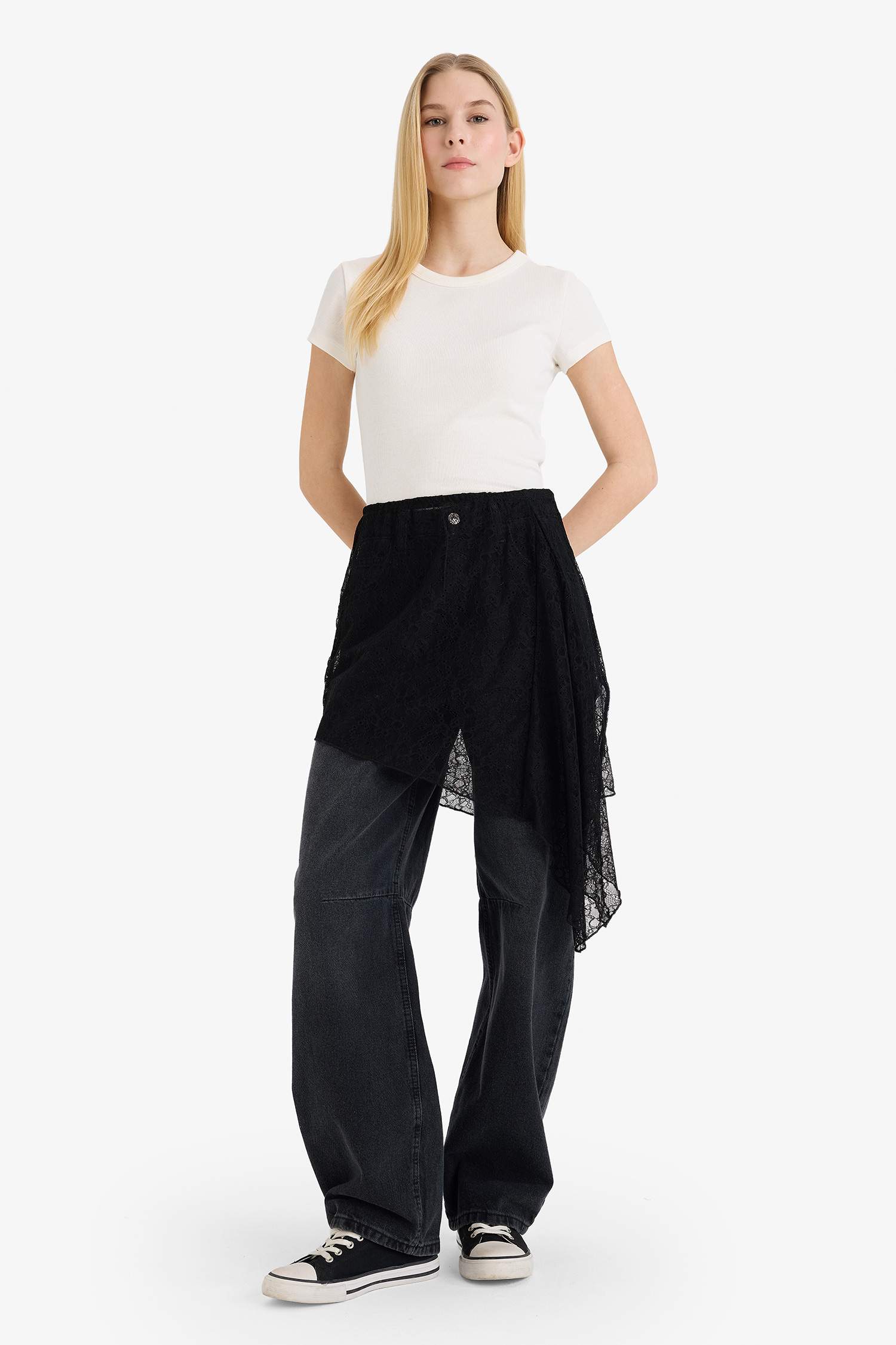 A-Line Normal Waist Lace Mini Skirt