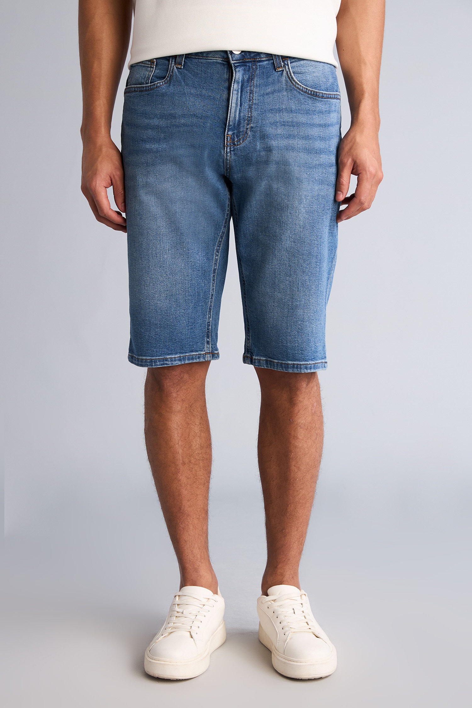 DeFacto Regular Fıt Bermuda Jean Şort görsel 3