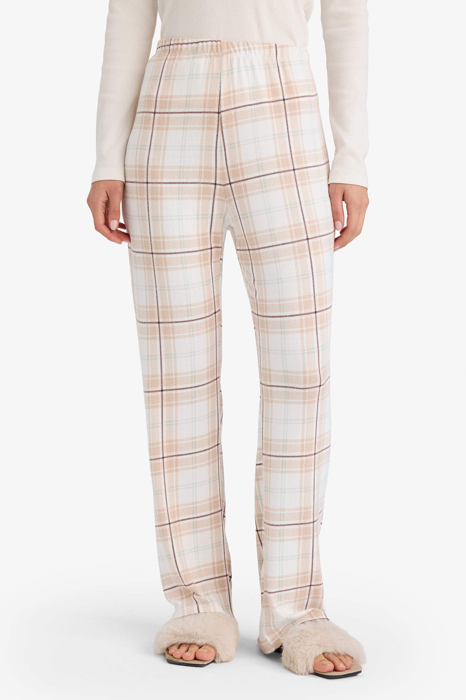 Regular Fit Kareli Pijama Altı