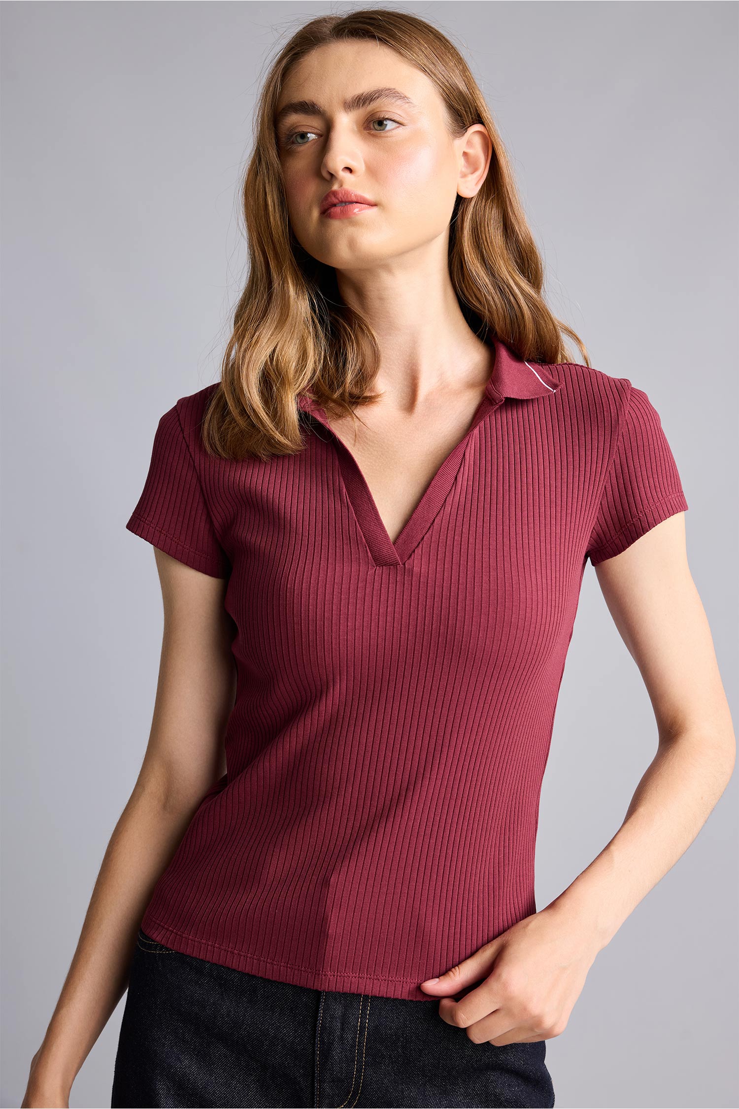 DeFacto Fitilli Basic Polo Tişört görsel 3
