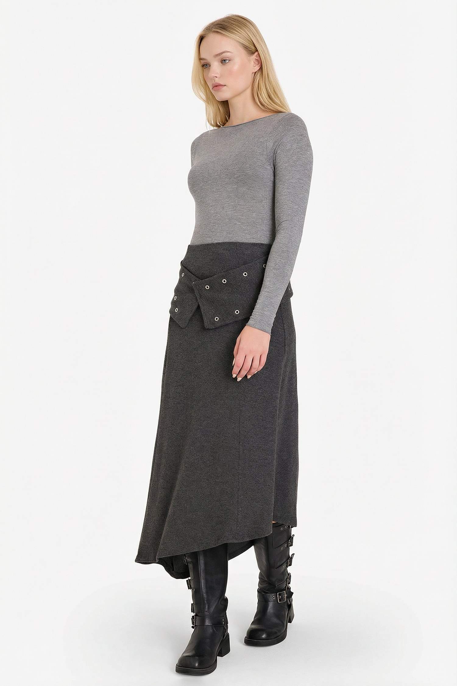 تنورة ميدي بقصة A وخصر عادي