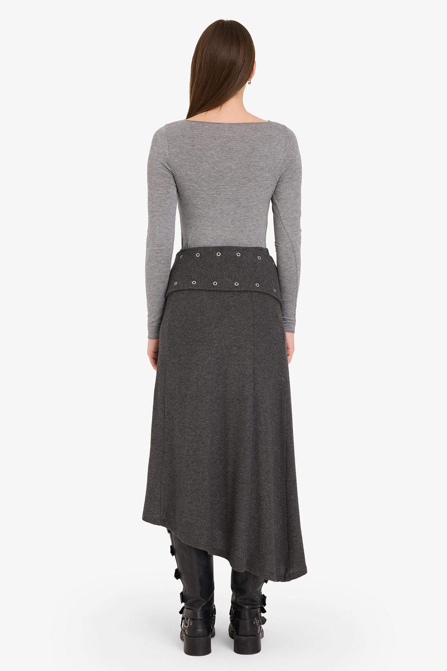 جيبة تريكو ميدي بقصة A بخصر عادي