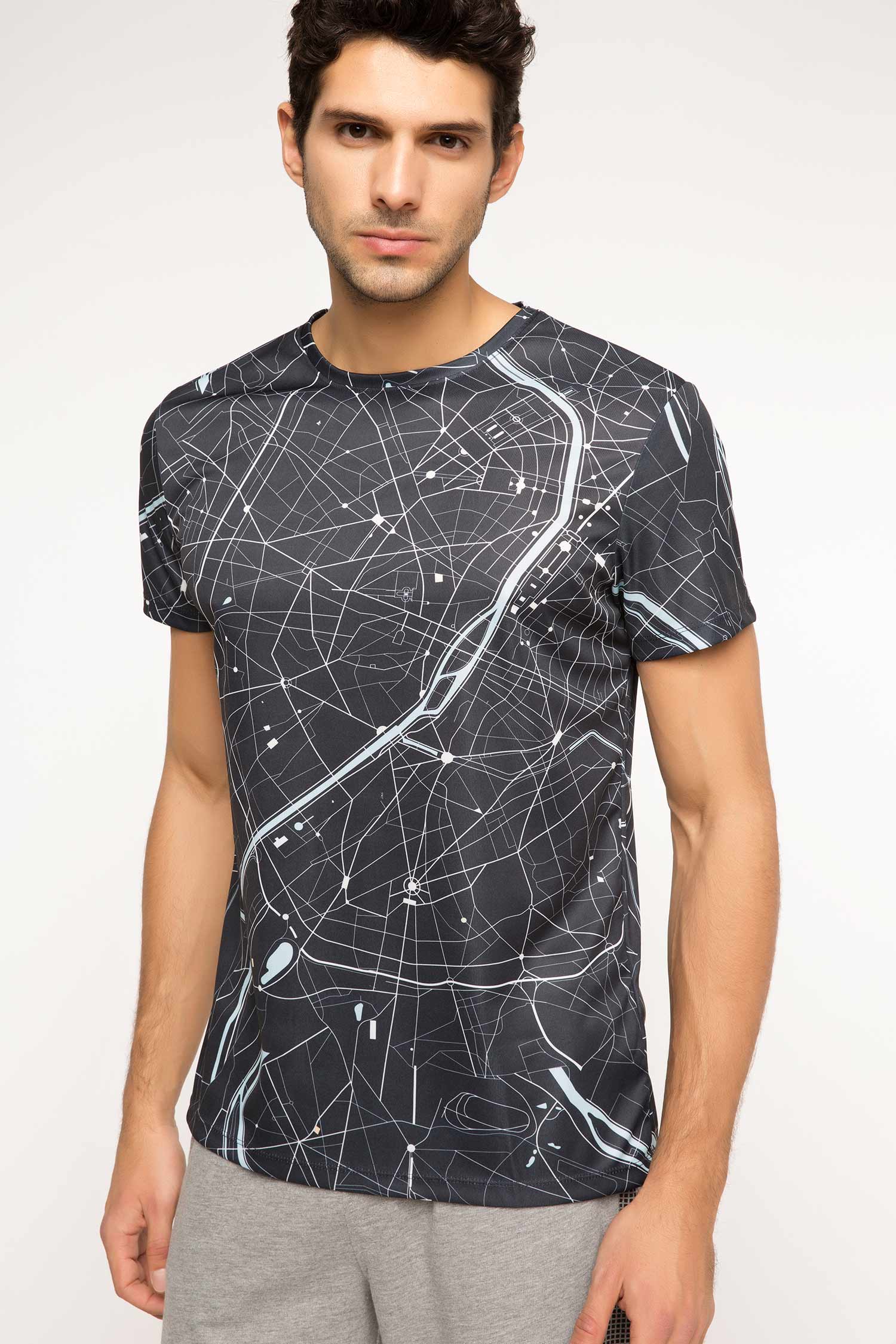 Defacto Baskılı Sporcu T-shirt. 1
