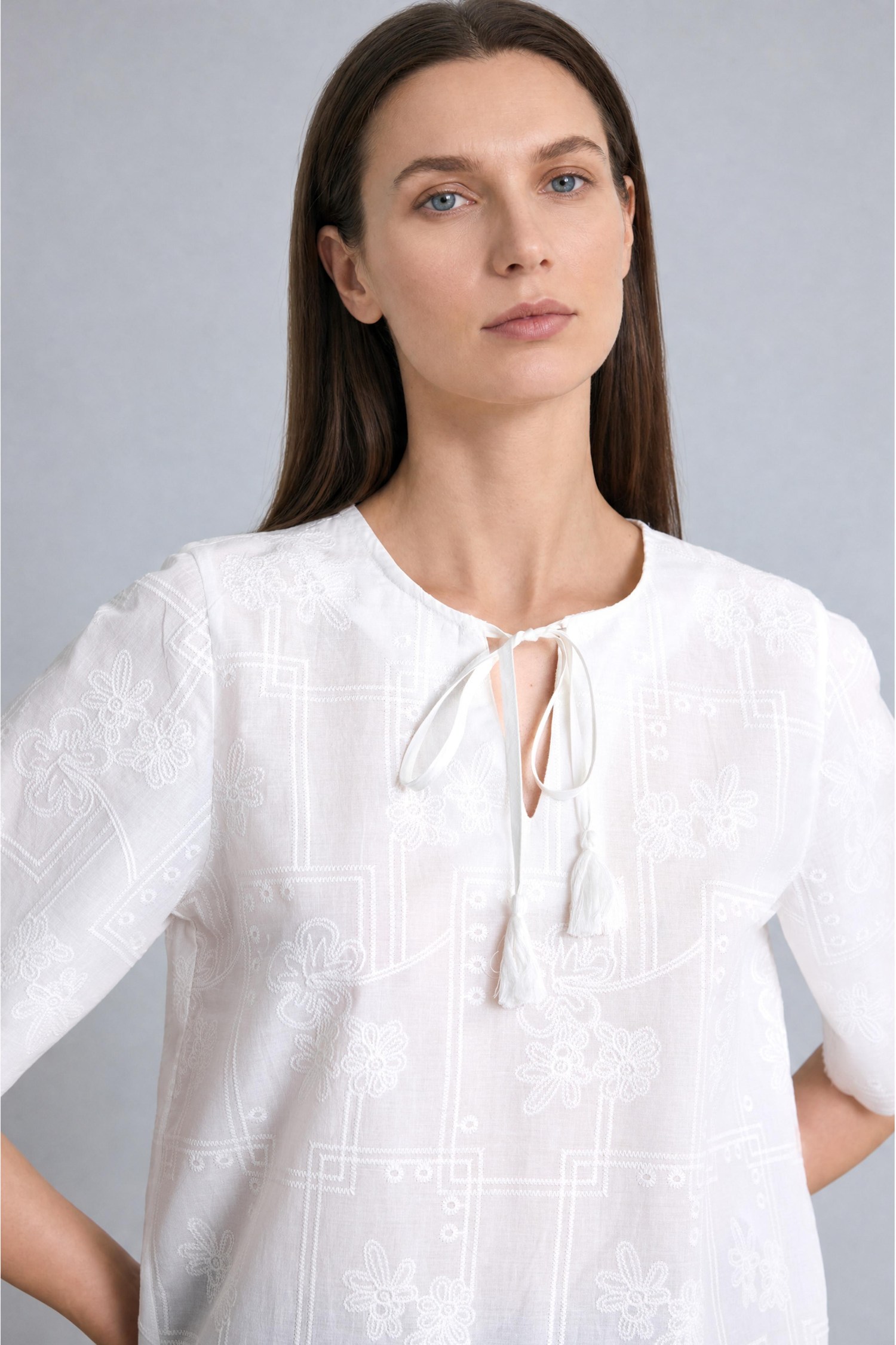 DeFacto %100 Pamuk Relaxed Fit Kısa Kollu Vual Bluz görsel 4