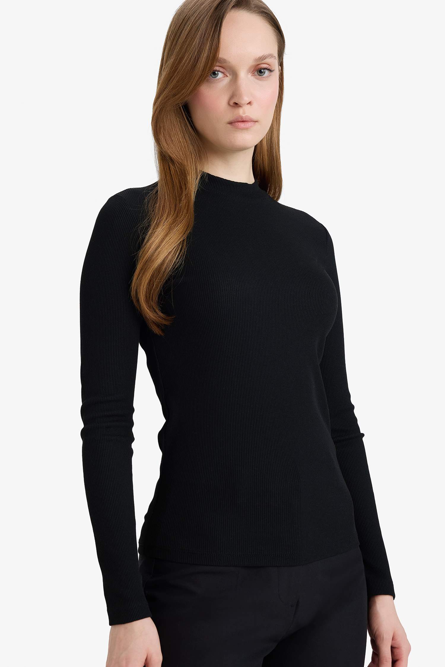 Slim Fit Dar Kesim Uzun Kollu Tunik