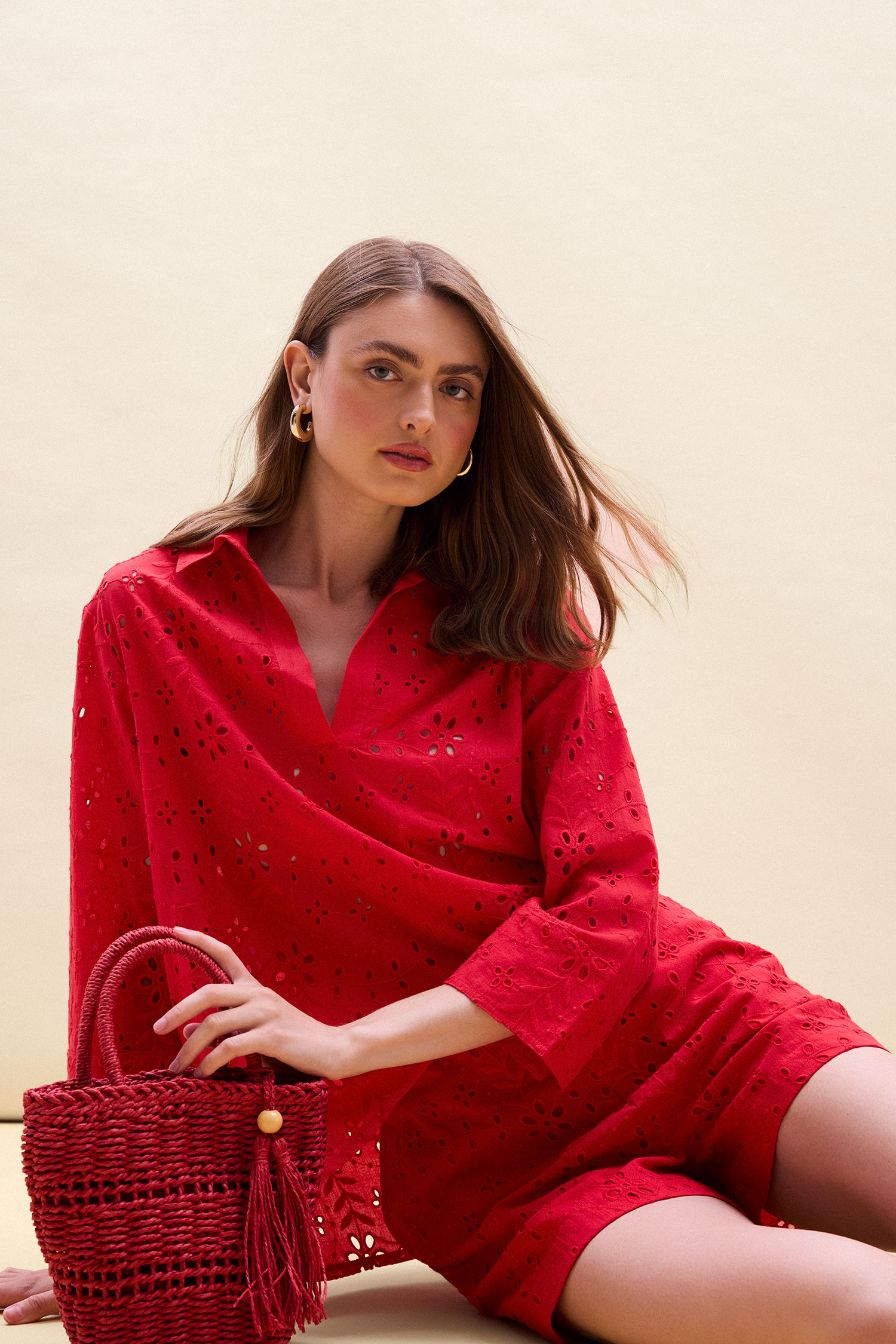 DeFacto %100 Pamuk Oversize Uzun Kollu Bluz