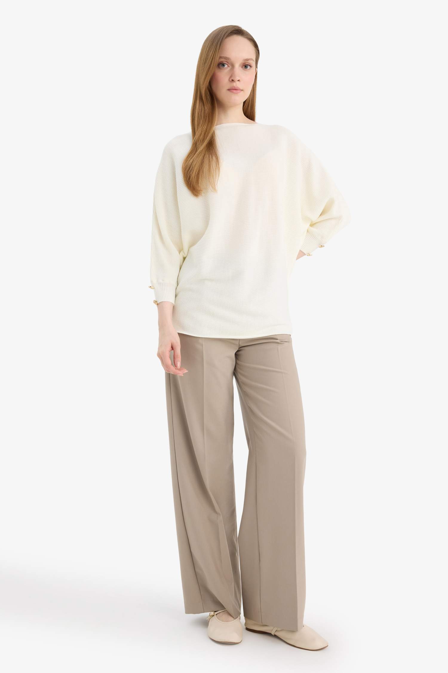 Kayık Yaka Triko Kazak