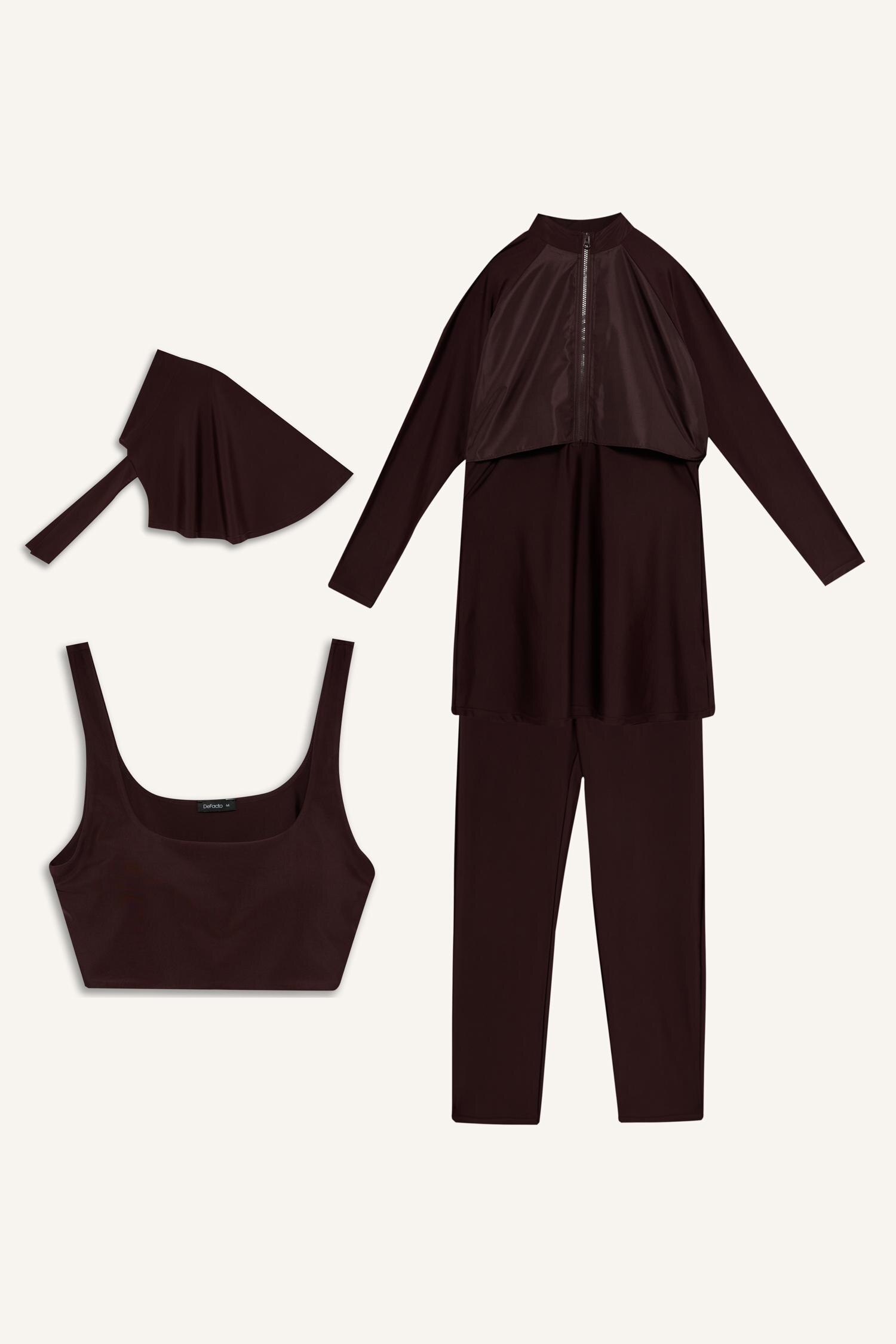 DeFacto Regular Fit 4'Lü Burkini Mayo görsel 7