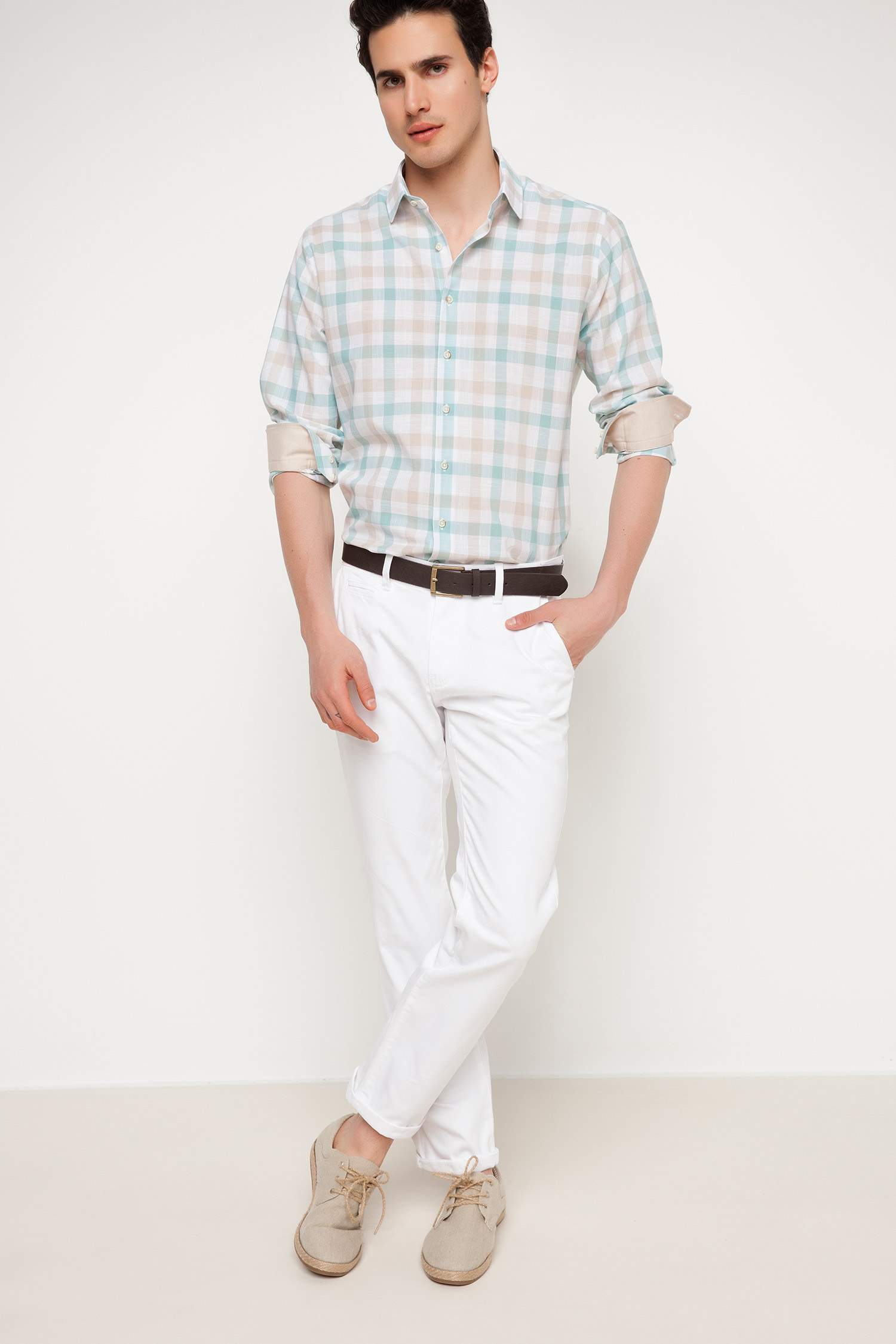 Defacto Paco Slim Fit Kemerli Chino Pantolon. 2