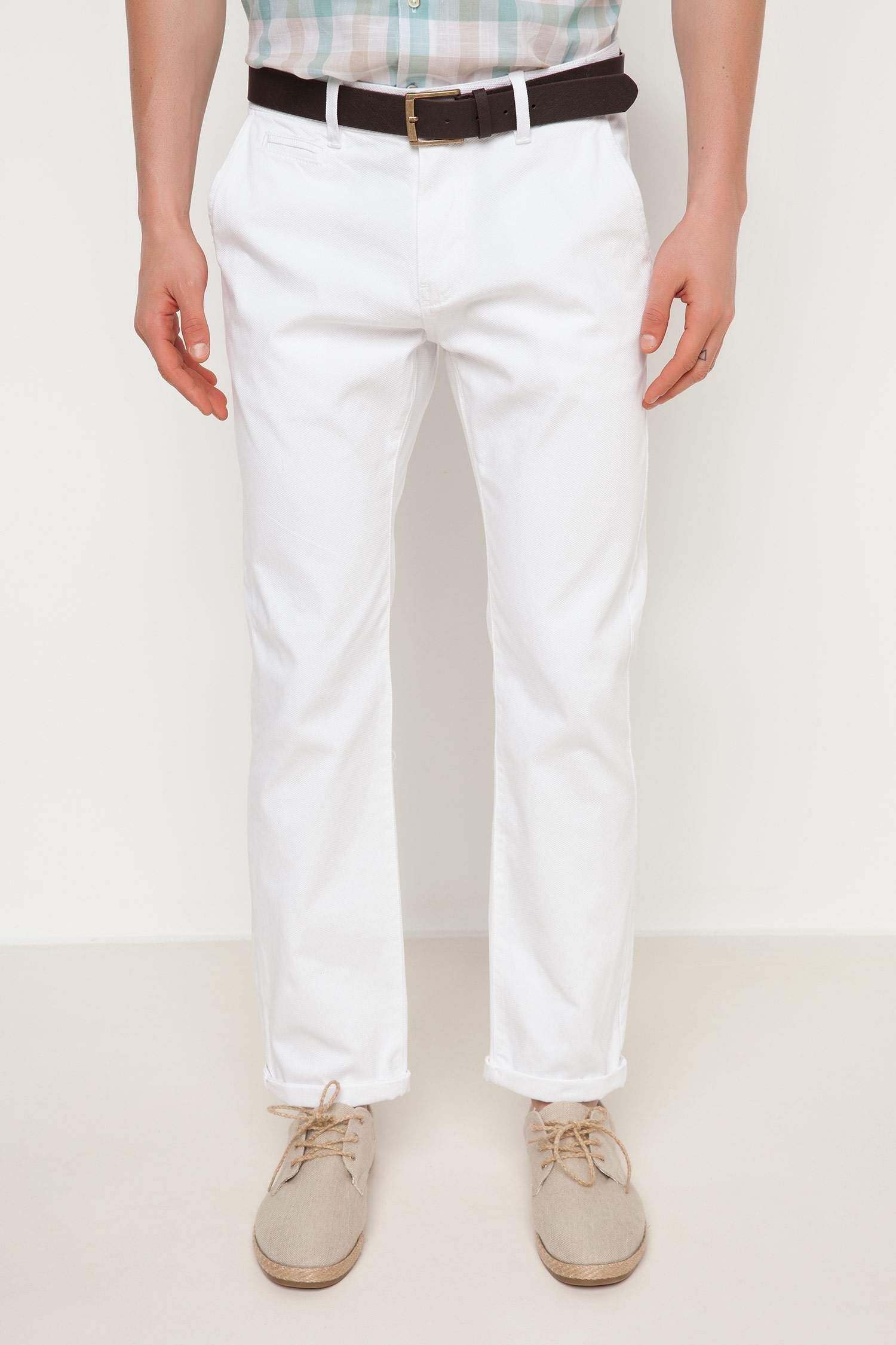 Defacto Paco Slim Fit Kemerli Chino Pantolon. 5