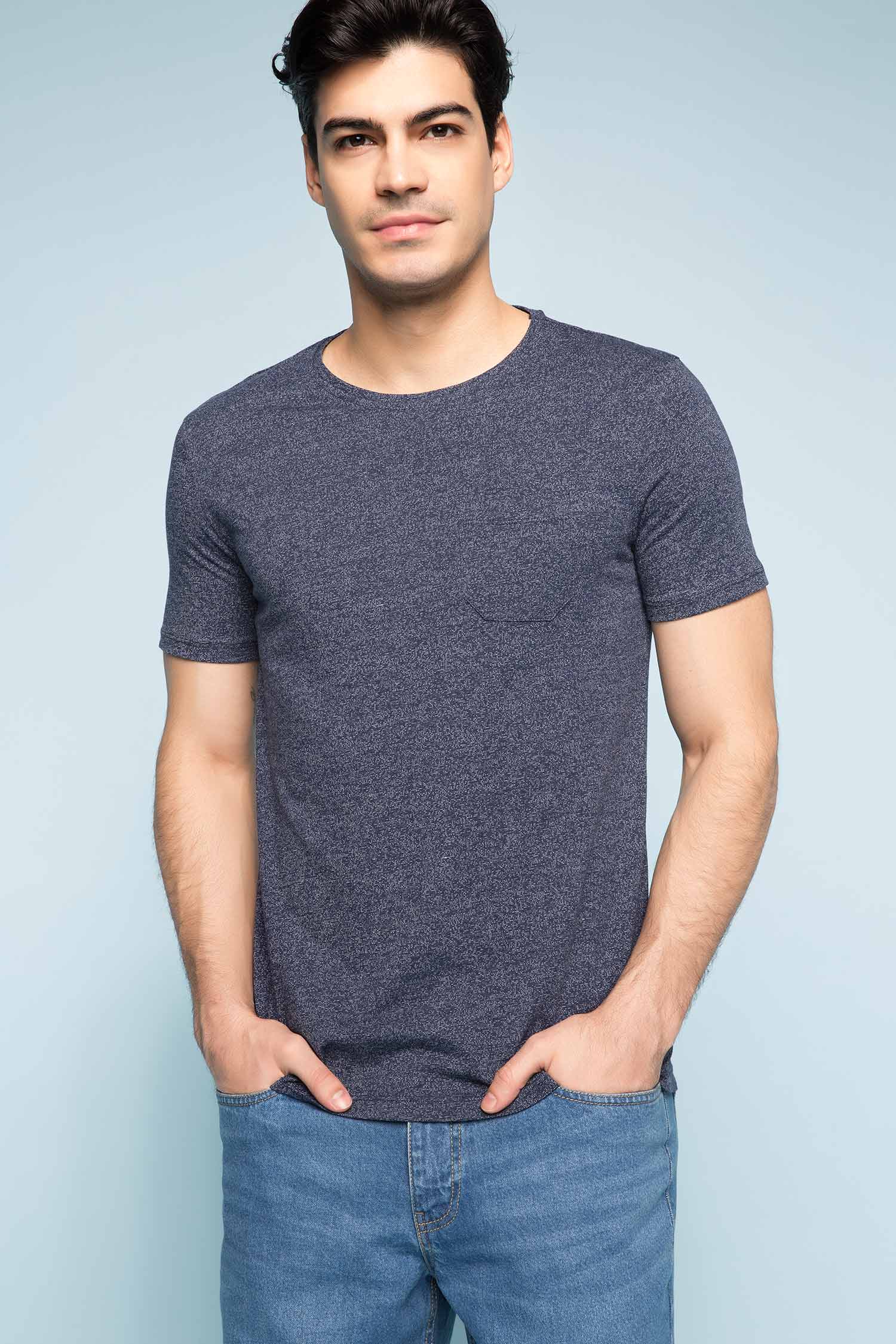 Defacto Bisiklet Yaka T-shirt. 1