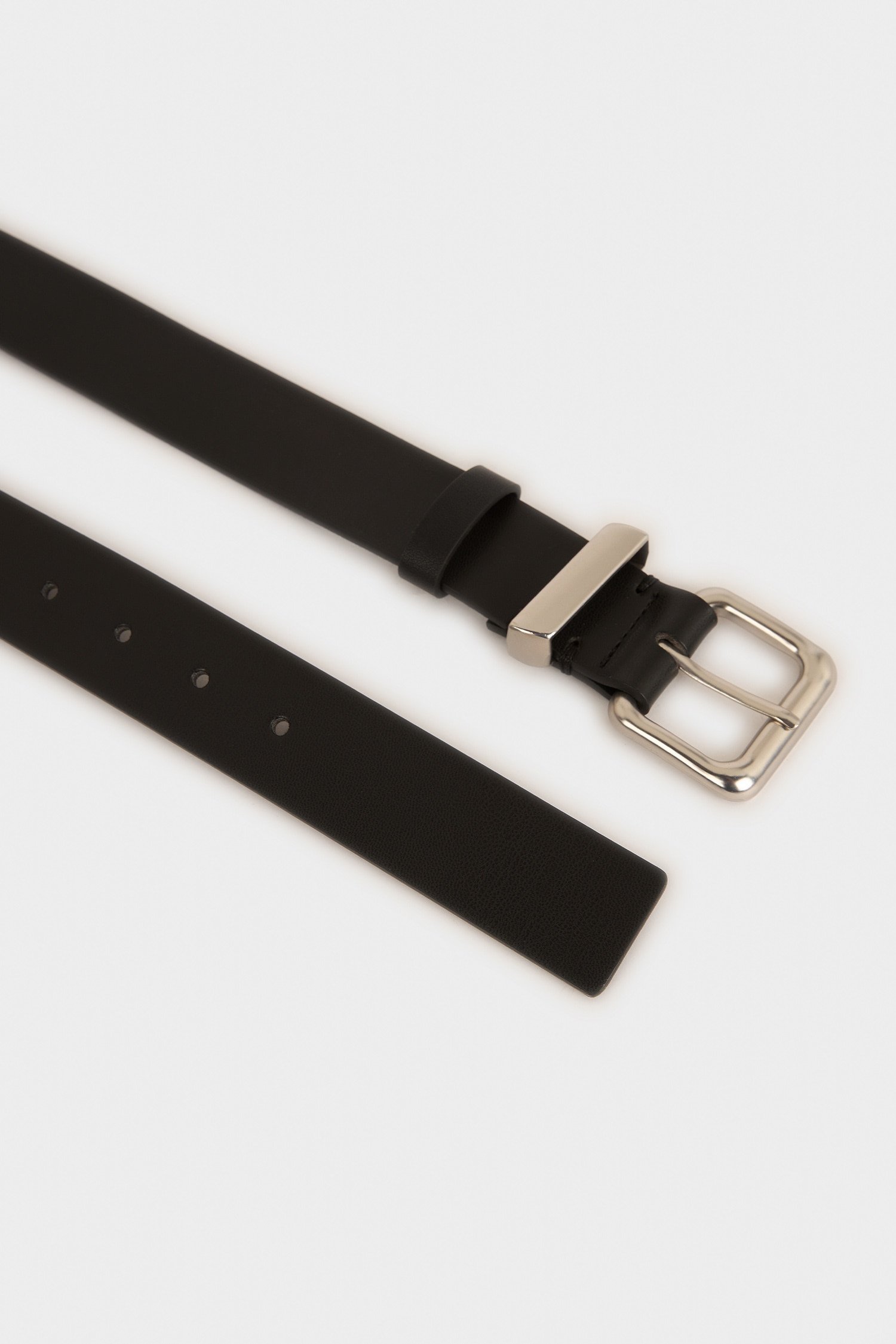 Black MAN Boy Rectangular Buckle Faux Leather Casual Belt 3477787