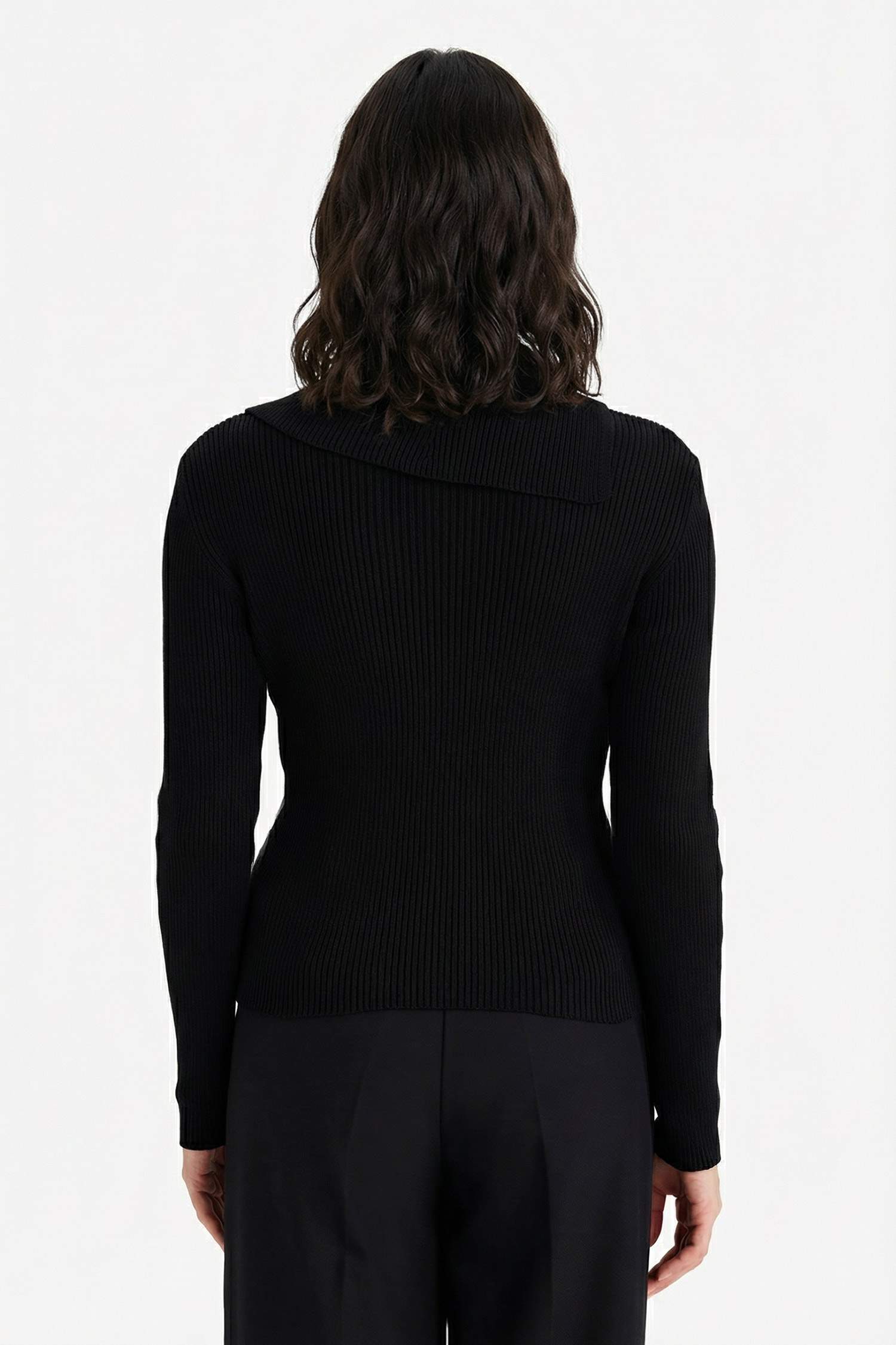 Slim Fit Dar Kesim Fermuarlı Hırka