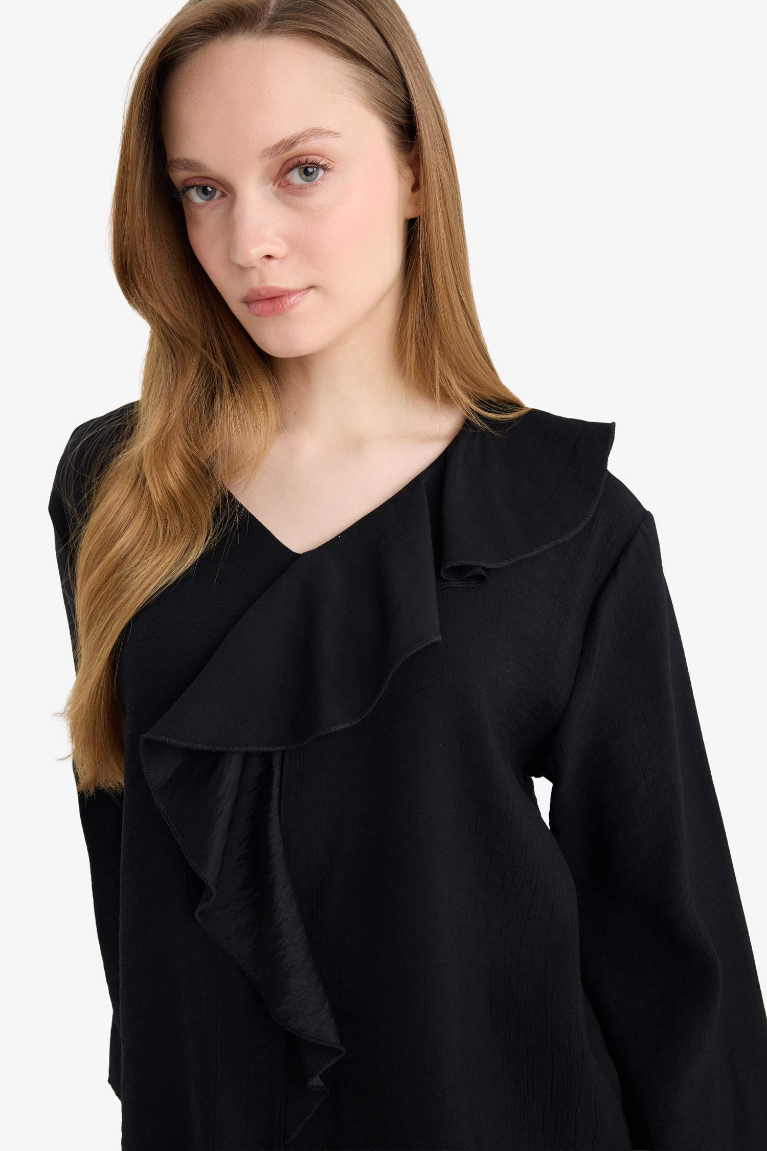 Relax Fıt Krinkıl Kumaş Volanlı Bluz