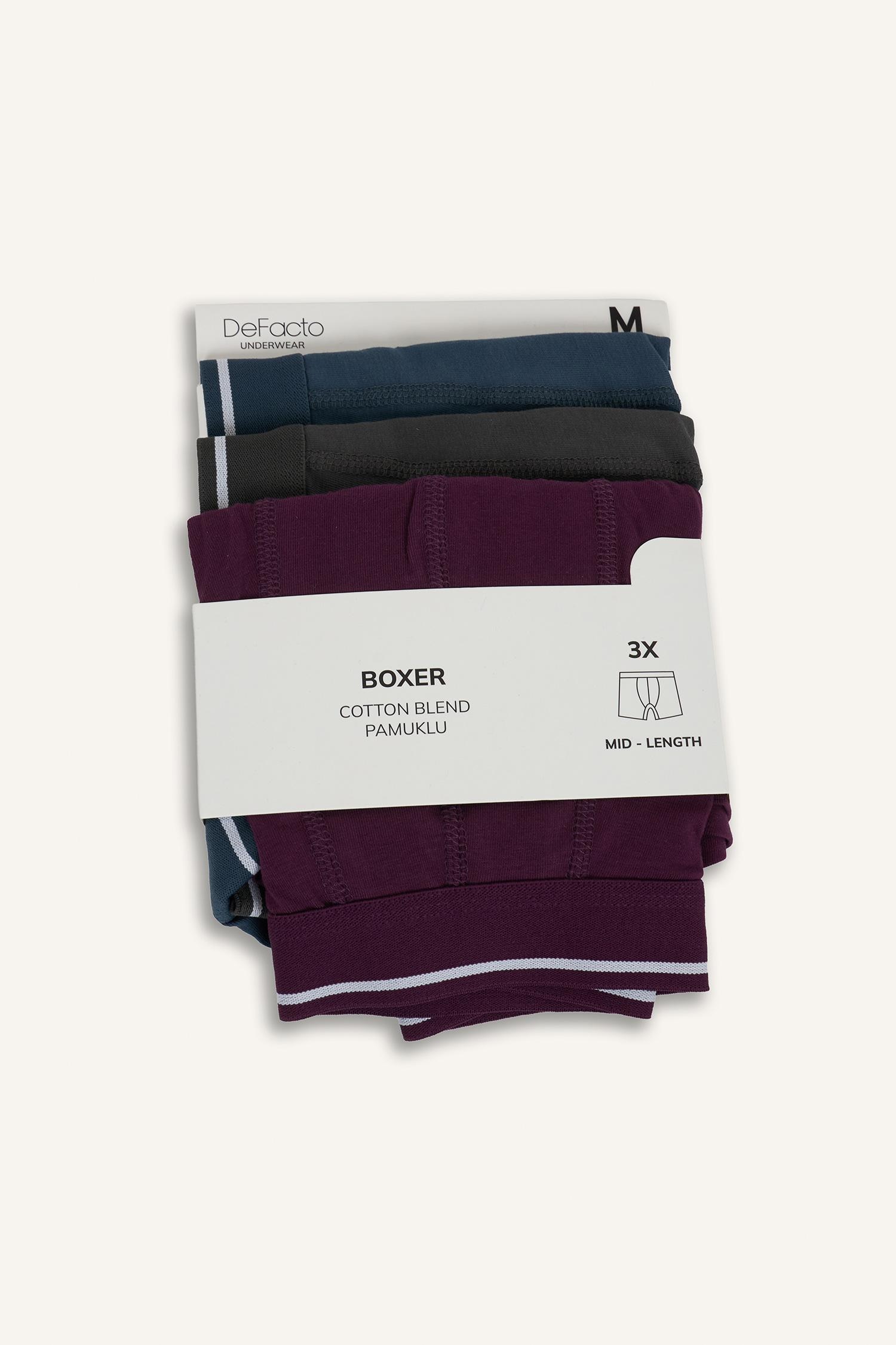 DeFacto Regular Fıt 3'lü Boxer görsel 7