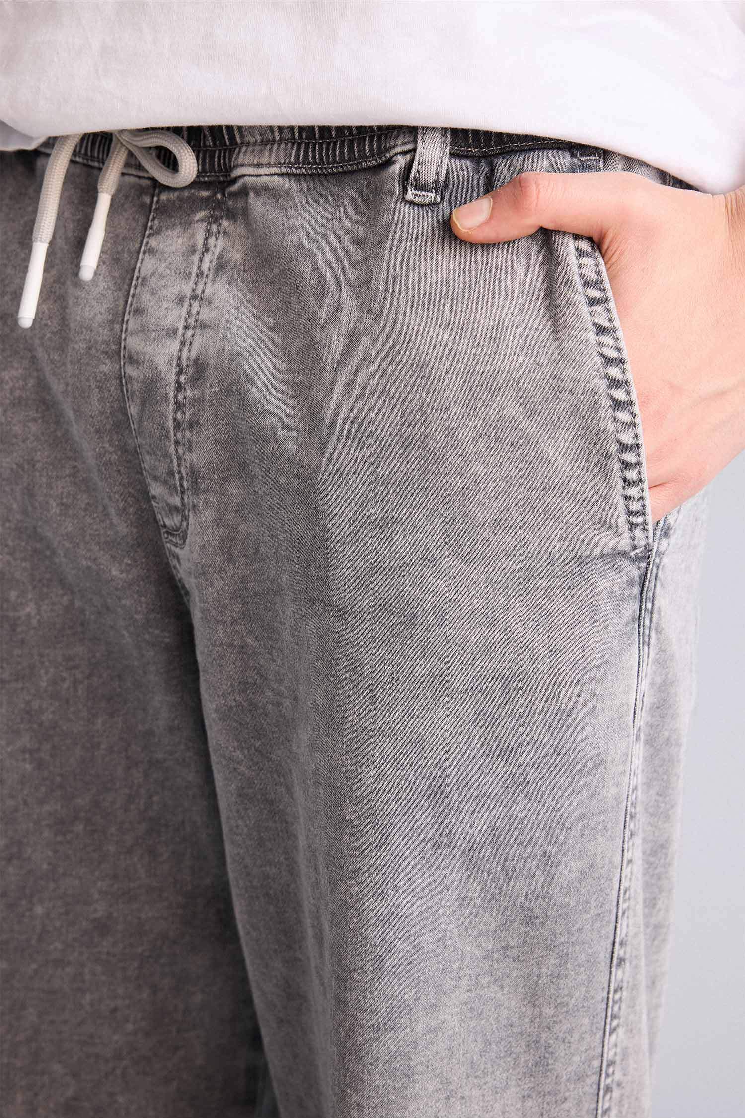 Yumuşak Dokulu Wide Leg Jean Pantolon