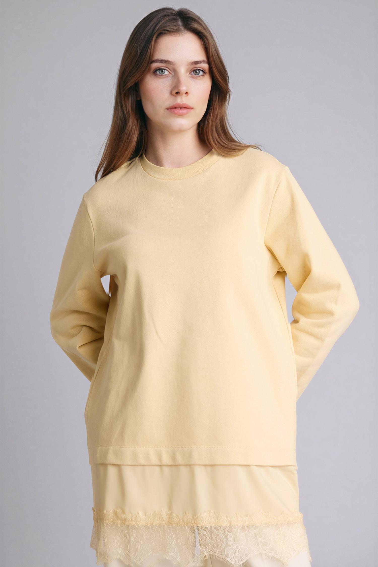 DeFacto %100 Pamuk Sweatshirt Tunik görsel 3