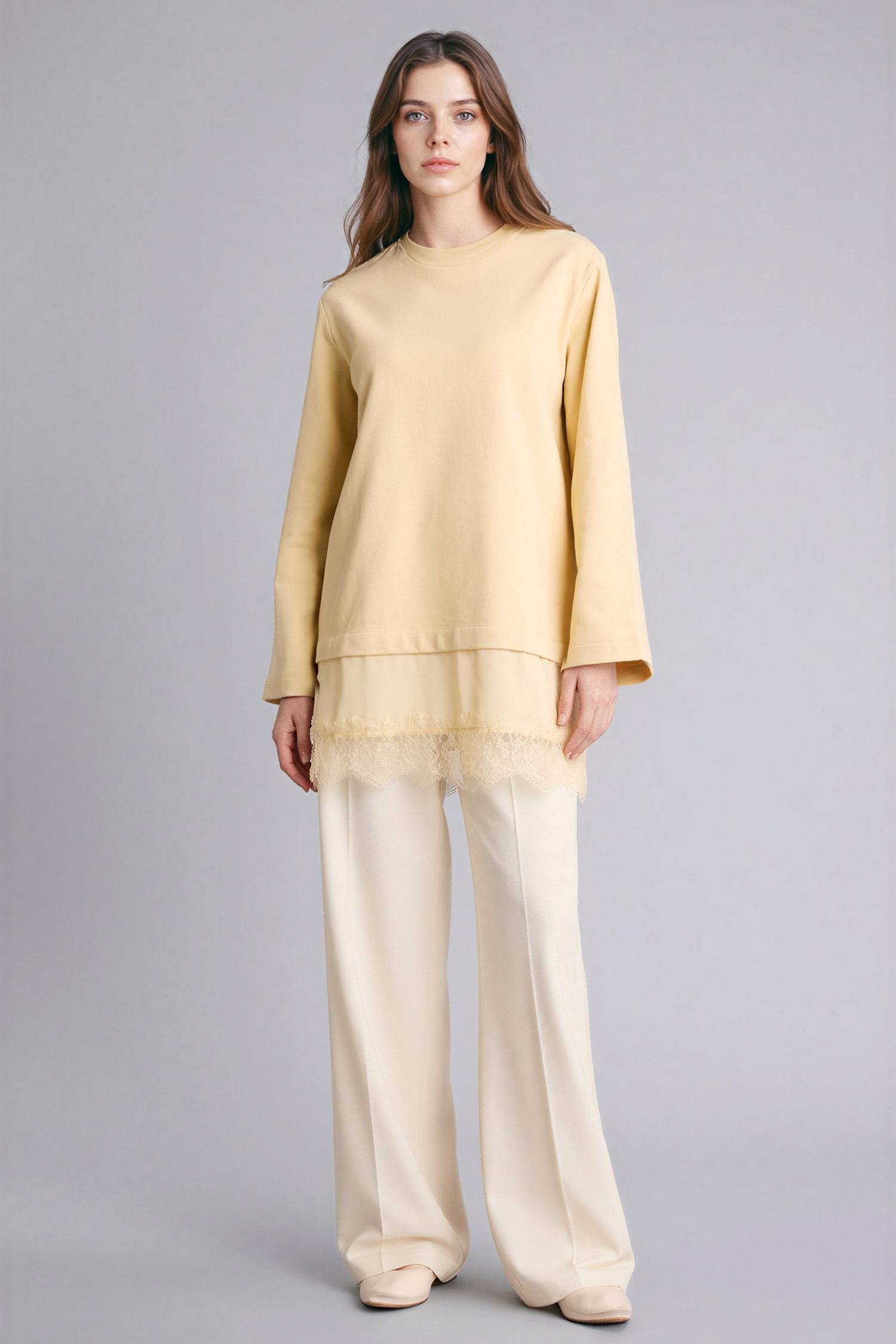 DeFacto %100 Pamuk Sweatshirt Tunik görsel 4