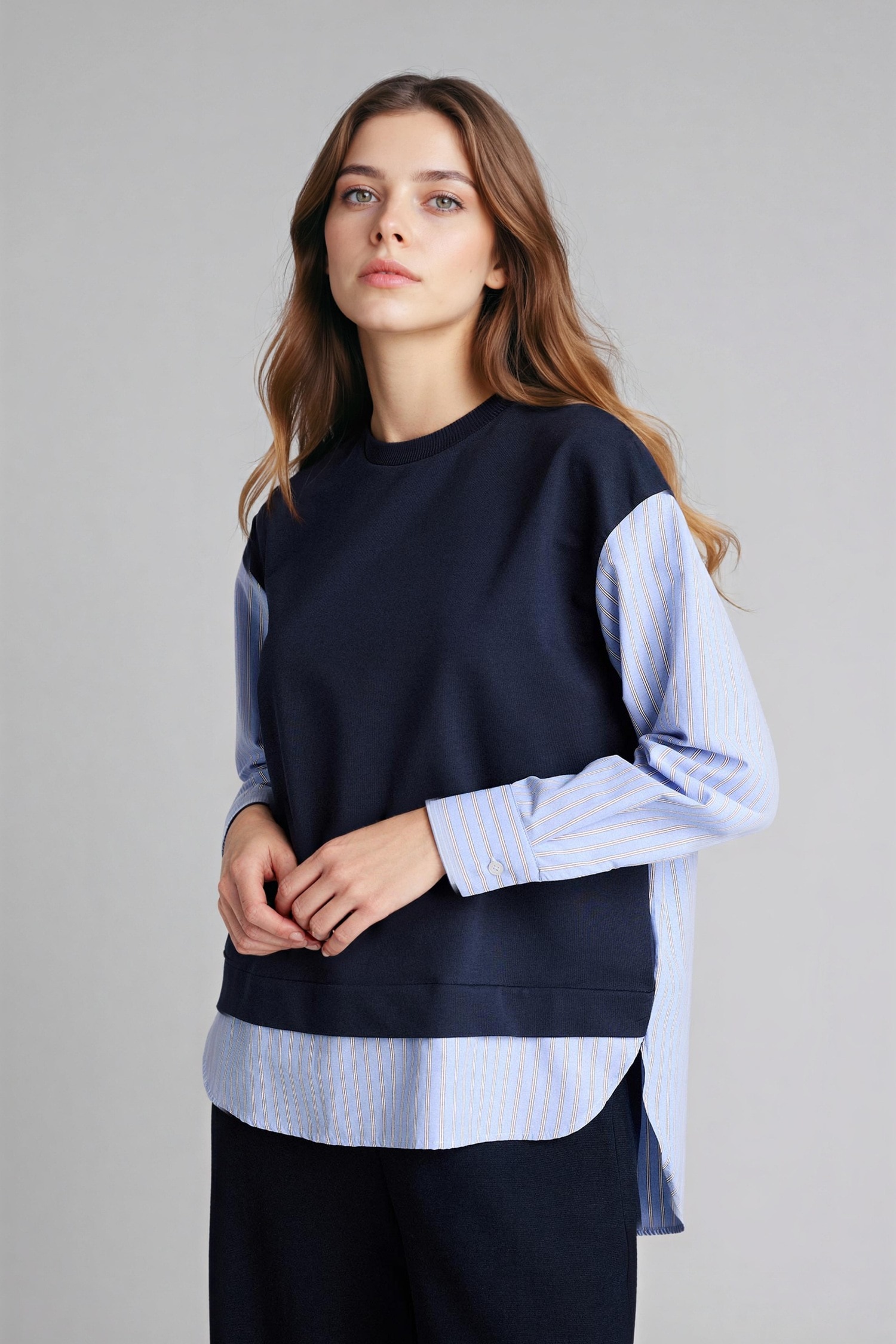 DeFacto Regular Fit Sweatshirt Kumaş Tunik görsel 6