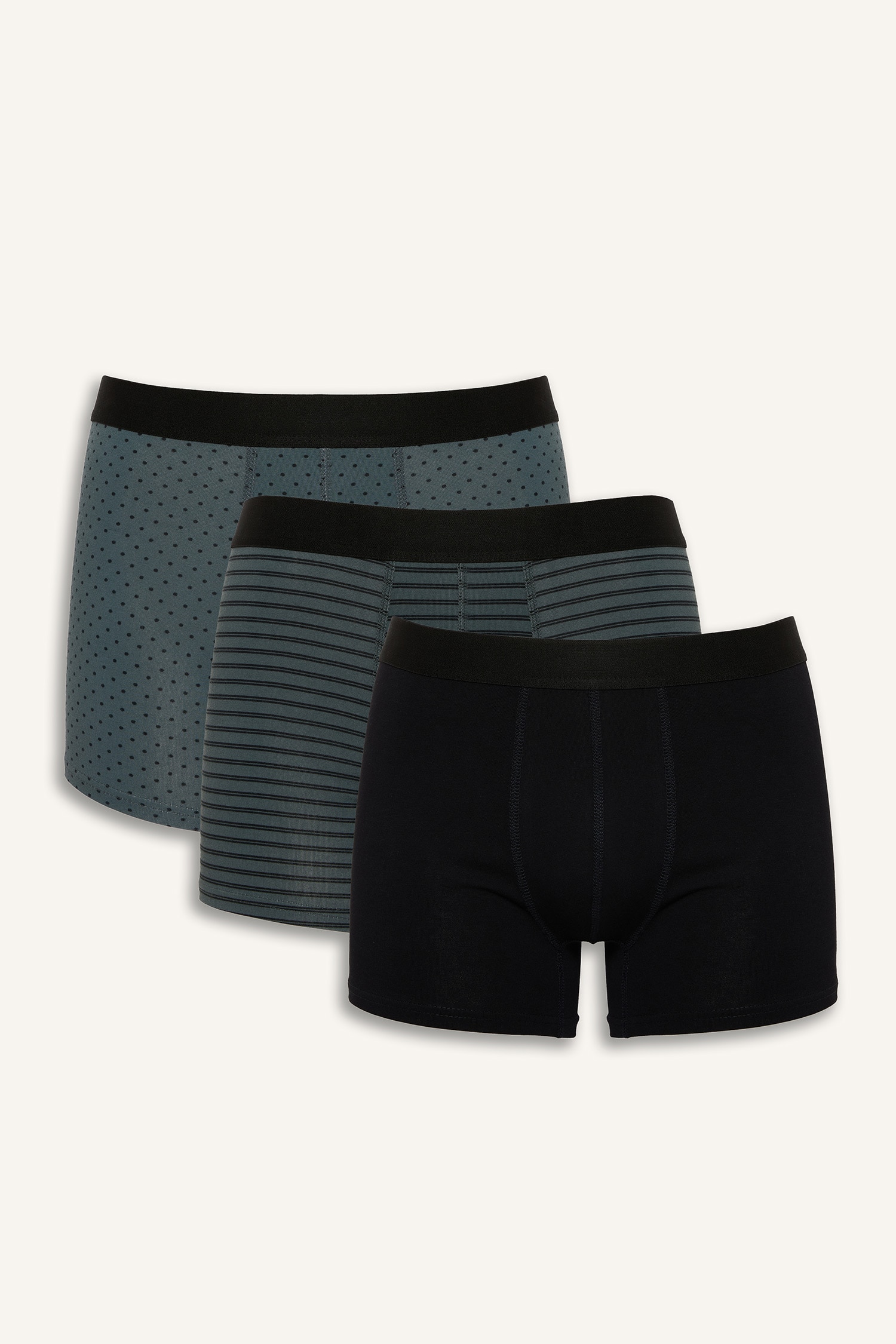 DeFacto Regular Fıt Şal Desenli 3'lü Boxer