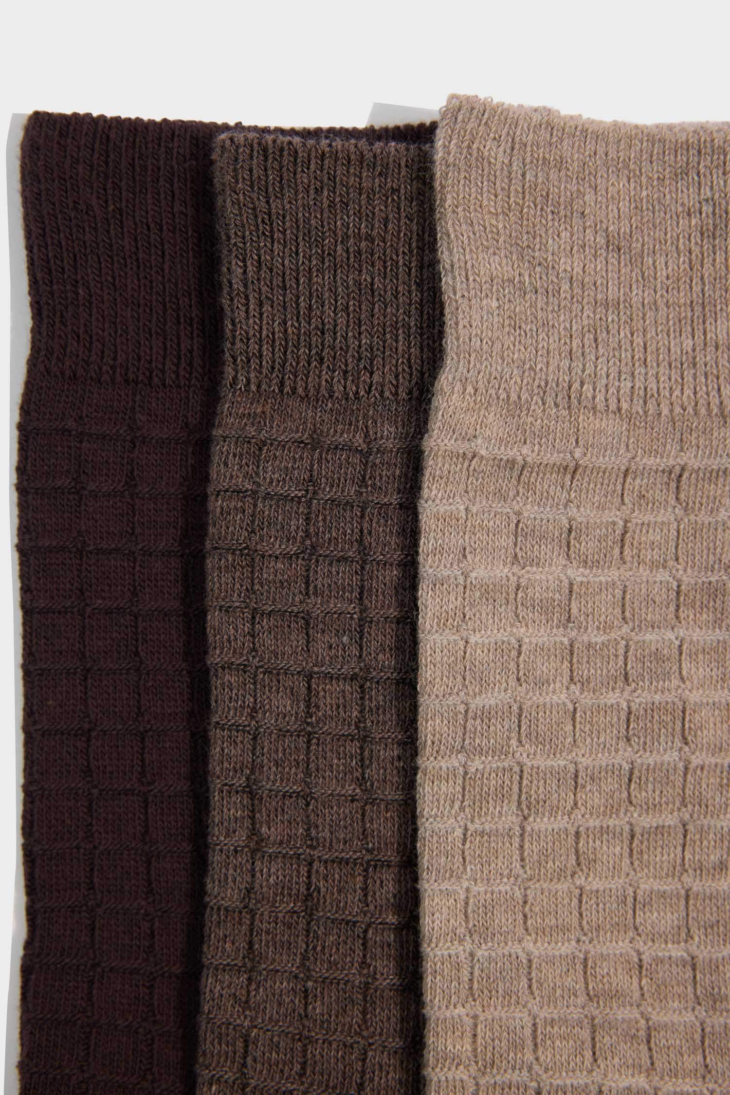 Erkek 3'lü Pamuklu Uzun Çorap