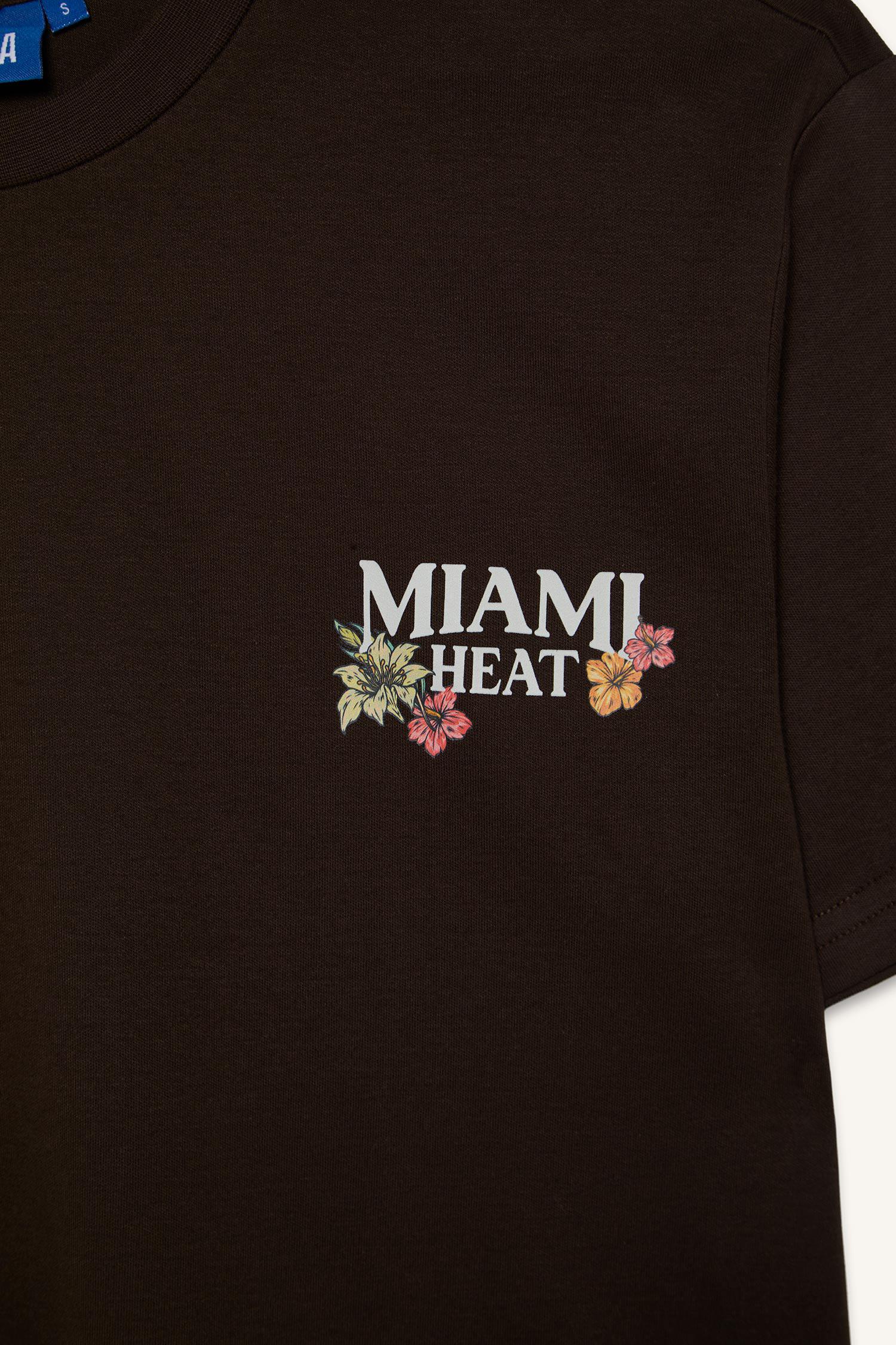 DeFacto %100 Pamuk NBA Mıamı Heat Lisanslı Oversıze Baskılı Tişört görsel 7