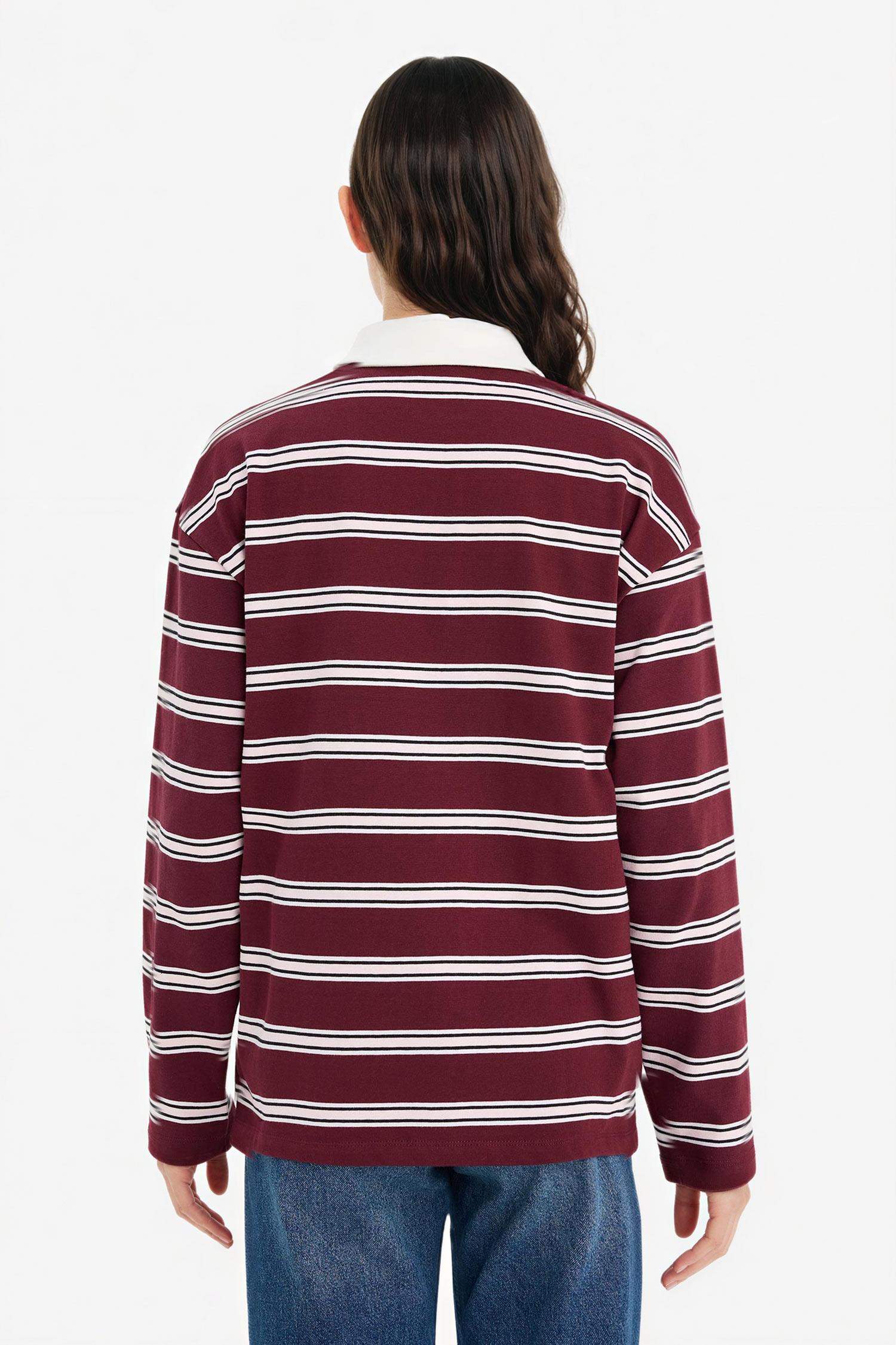 Loose Fıt Çizgili Sweatshirt