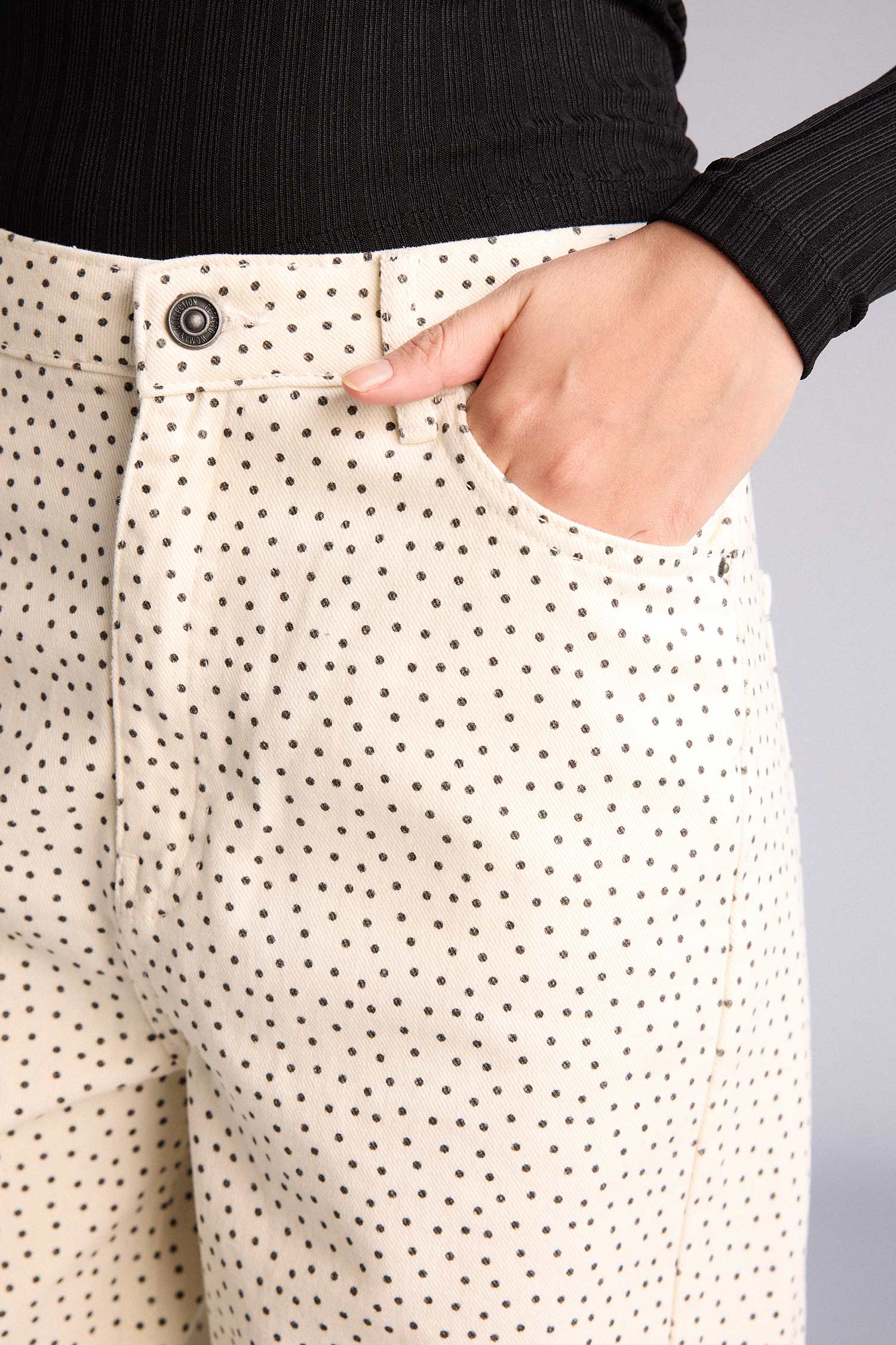 DeFacto %100 Pamuk Baggy Fıt Normal Bel Standart Boy Gabardin Pantolon görsel 4