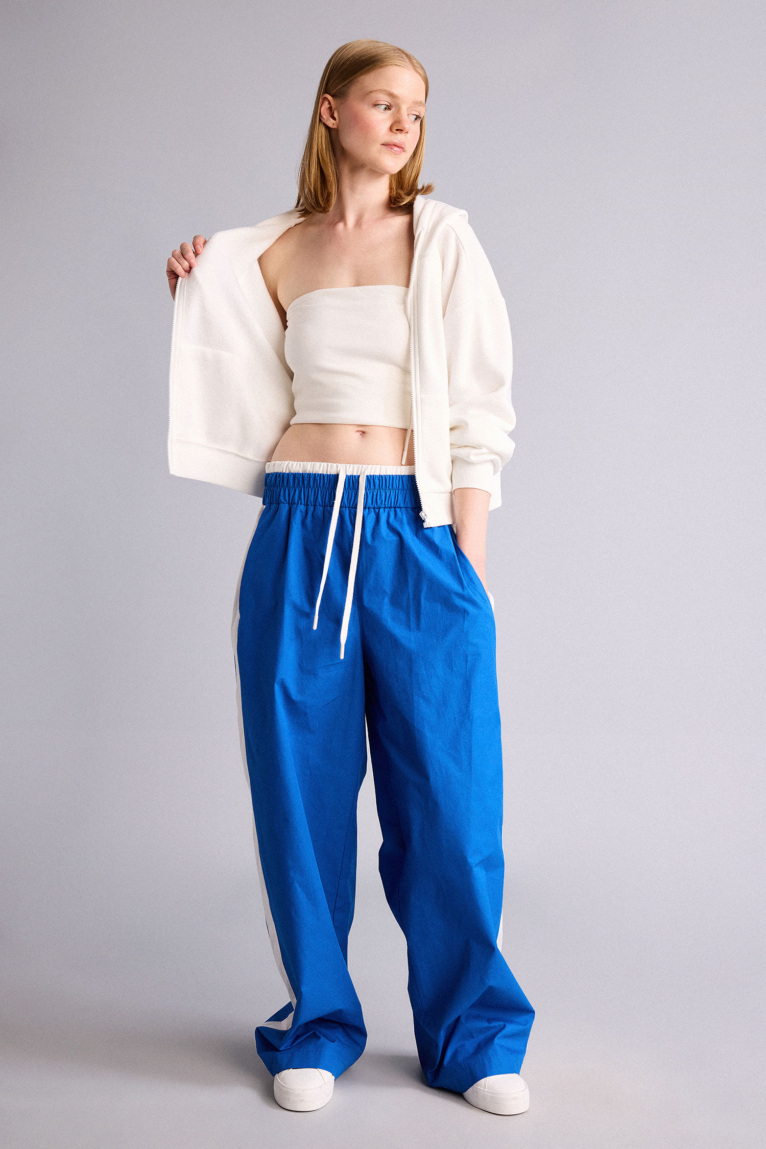 DeFacto %100 Pamuk Wide Leg Normal Bel Pantolon