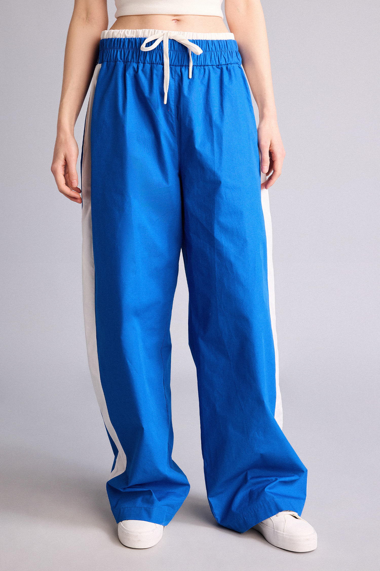 DeFacto %100 Pamuk Wide Leg Normal Bel Pantolon görsel 3