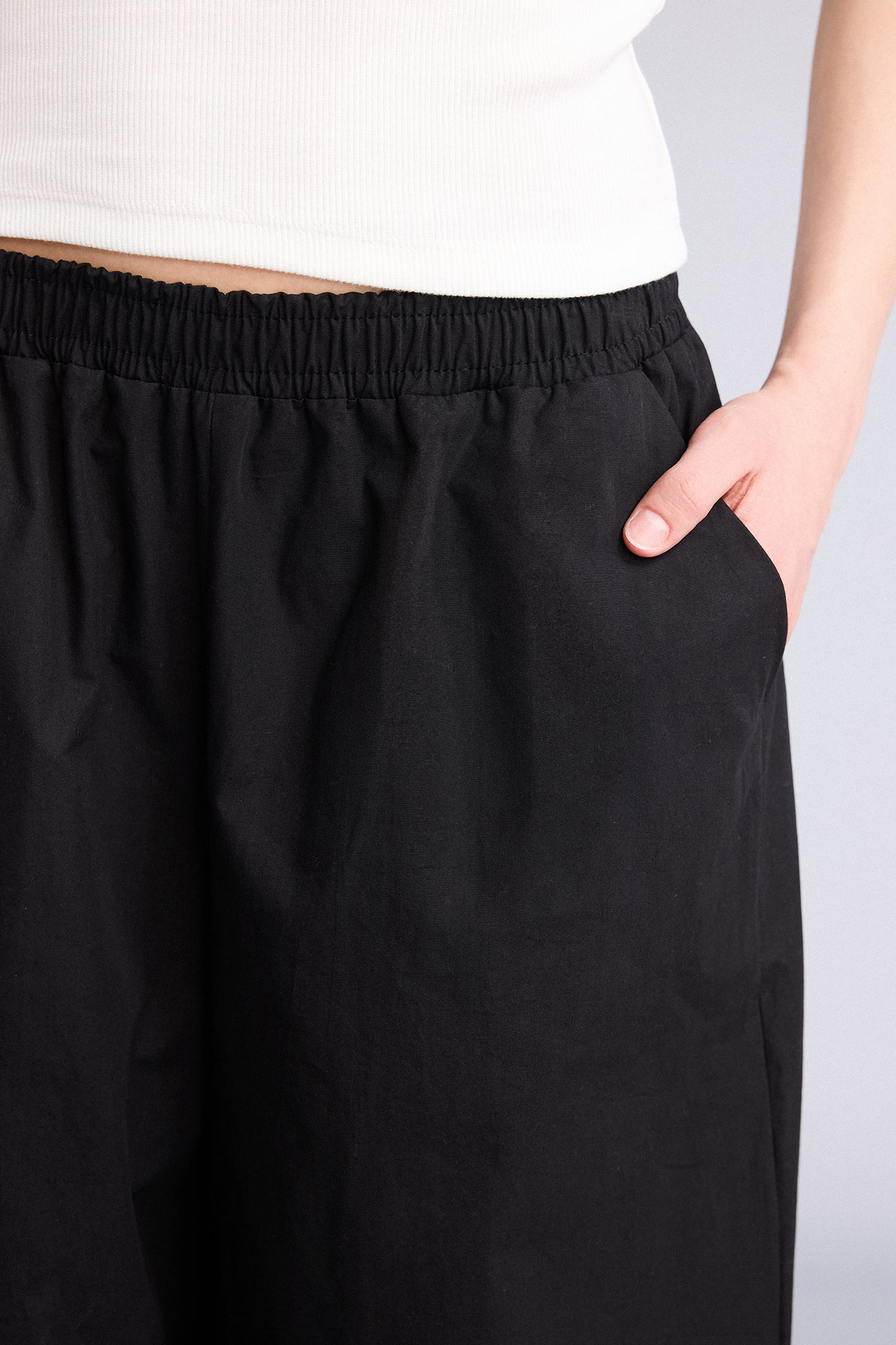 DeFacto %100 Pamuk Balloon Fıt Normal Bel Poplin Pantolon görsel 6