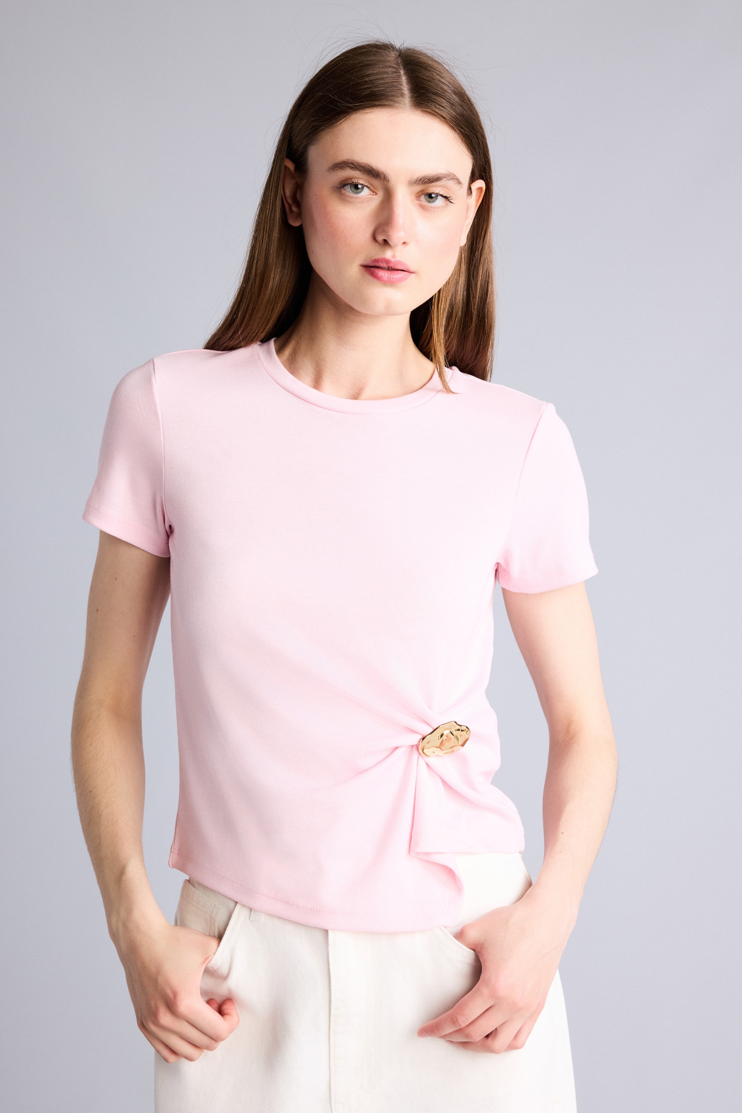 DeFacto Slim Fit Kısa kollu Ribana Tişört