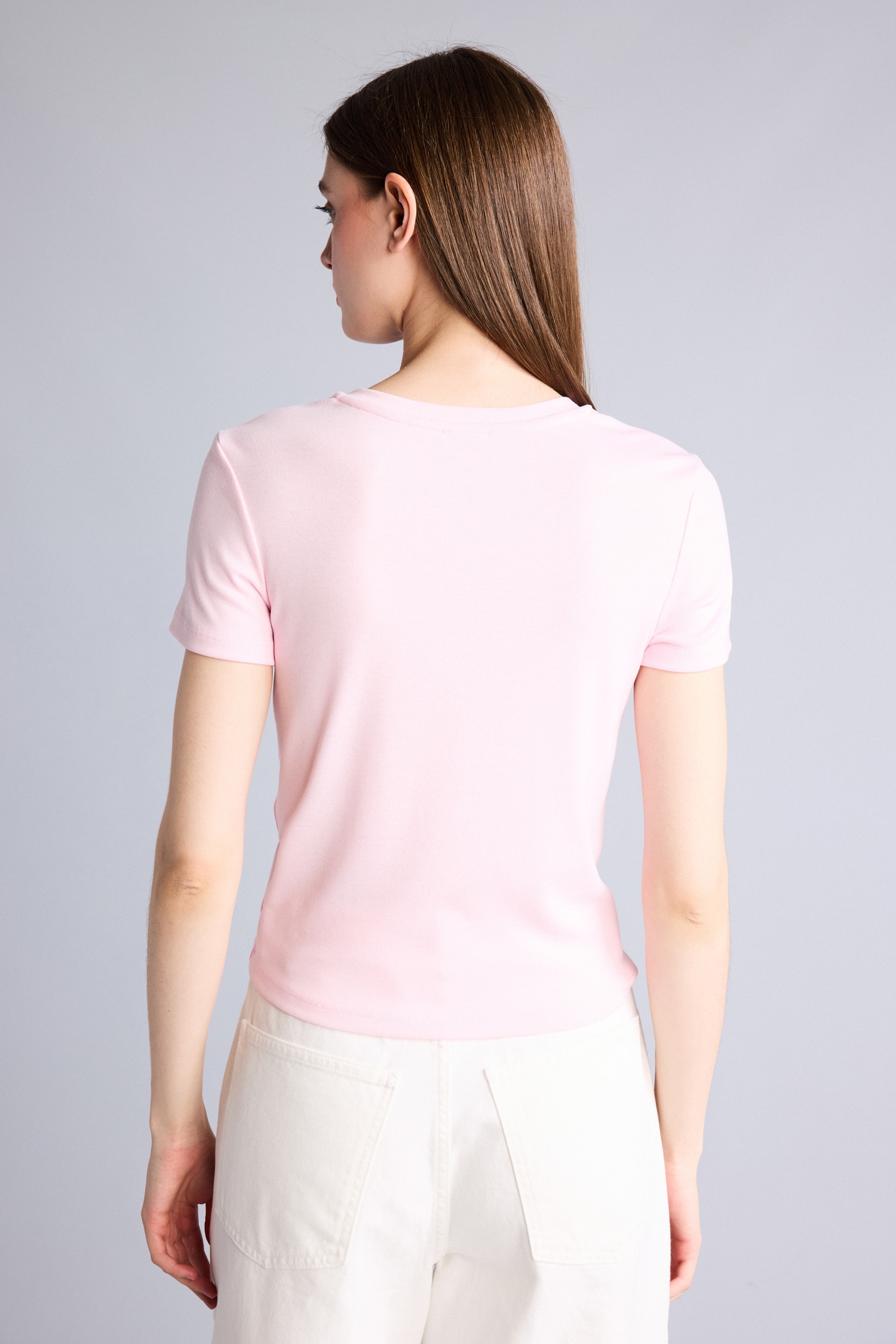 DeFacto Slim Fit Kısa kollu Ribana Tişört görsel 5