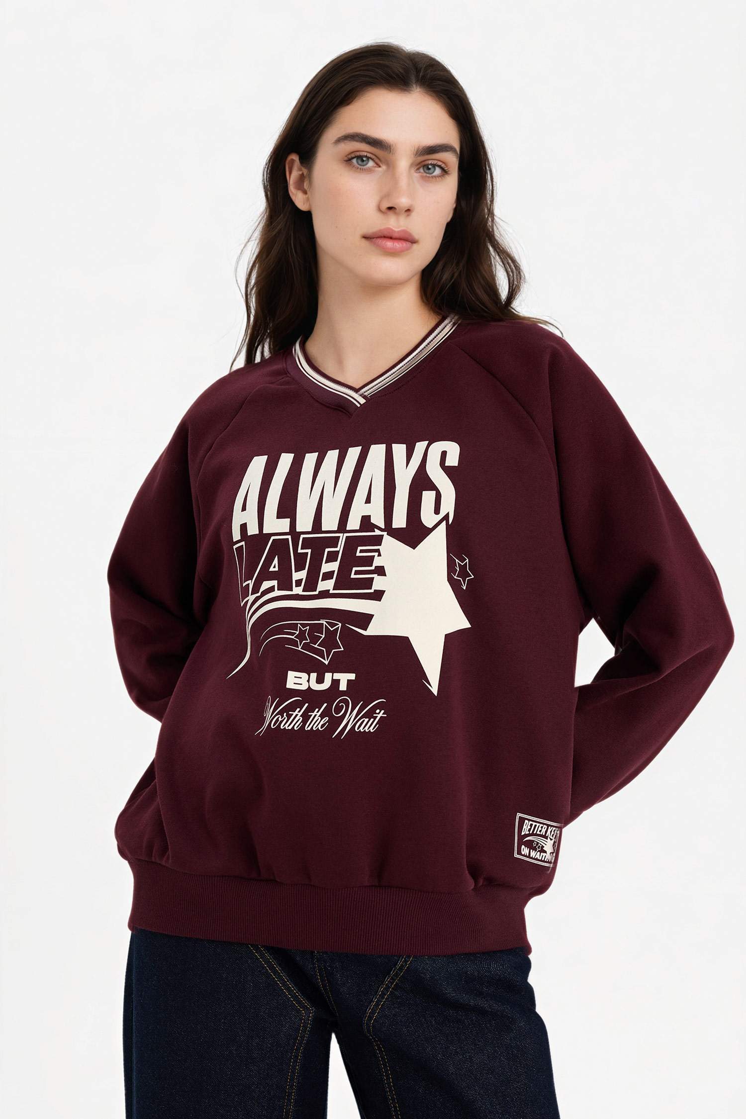 Oversıze Baskılı Sweatshirt